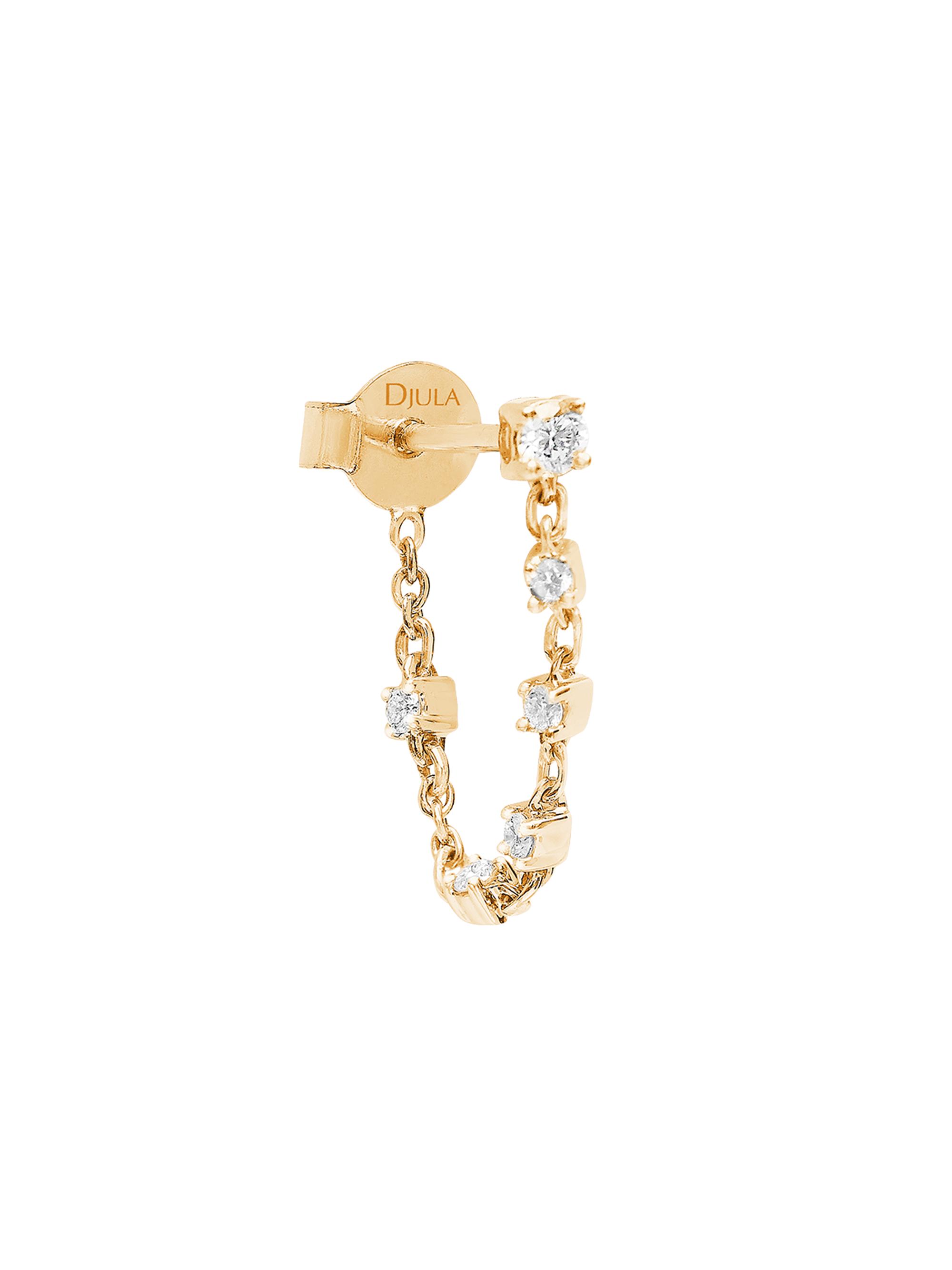 Djula Women's Glam Rock 18K Yellow Gold & Diamond Single Huggie Hoop - Yellow Gold