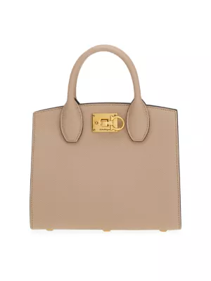 Shop FERRAGAMO Studio Box Mini Leather Top-Handle Bag | Saks Fifth Avenue