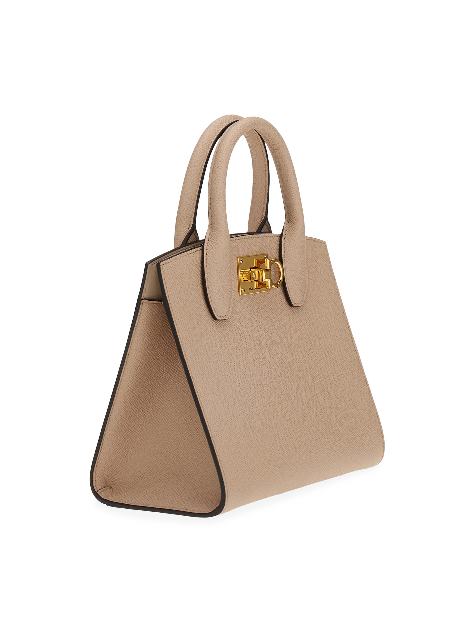 フェラガモ　studio ミニバッグ FERRAGAMO Studio Box Mini Leather Top-Handle Bag | Saks Fifth Avenue