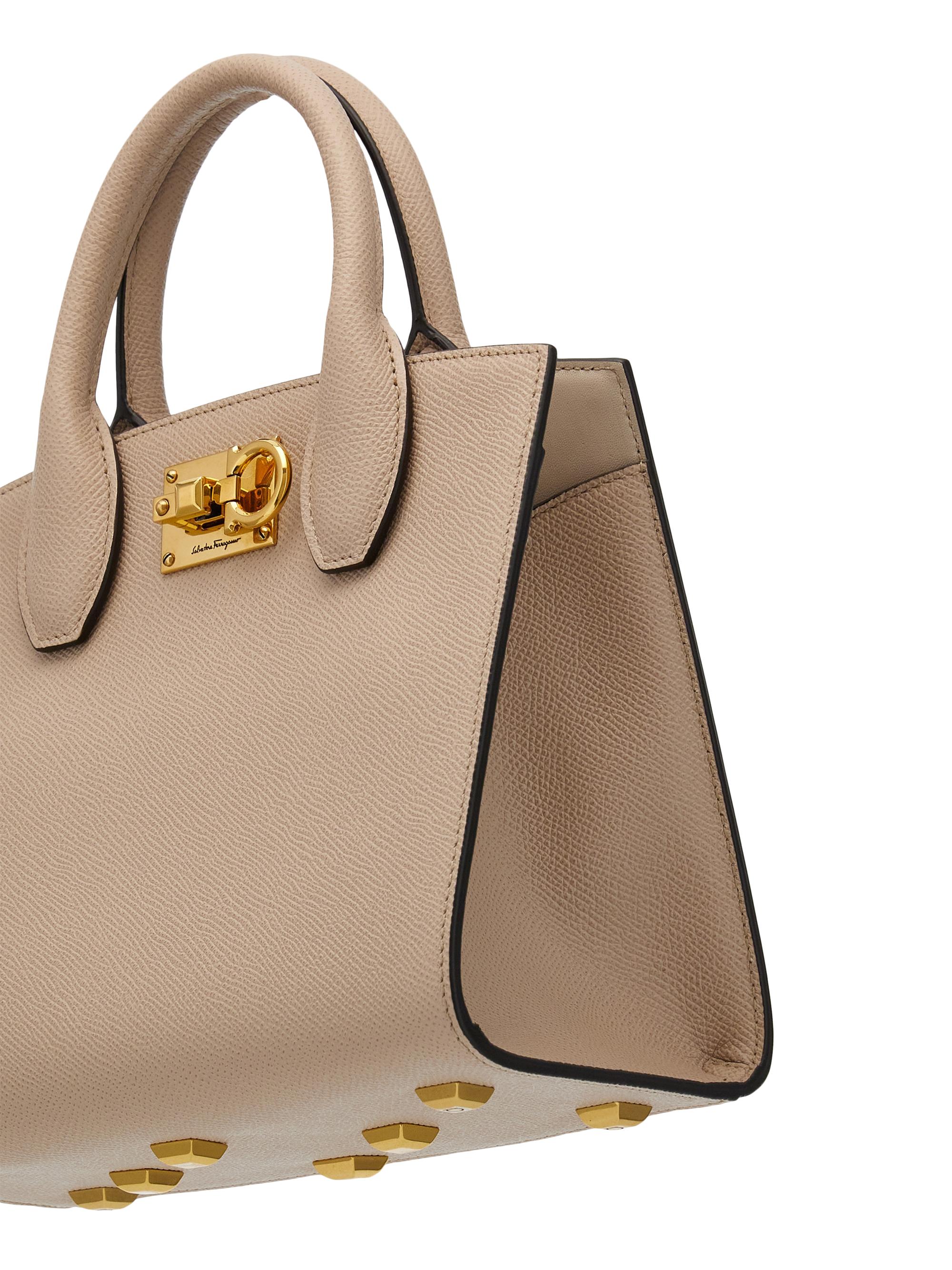 フェラガモ　studio ミニバッグ FERRAGAMO Studio Box Mini Leather Top-Handle Bag | Saks Fifth Avenue