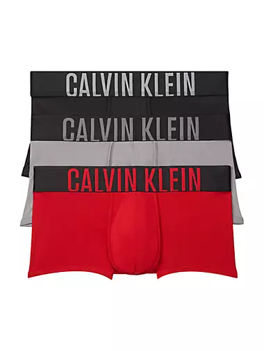Calvin Klein RED MULTI Men's 3-Pack Logo Boxer Briefs, US Small