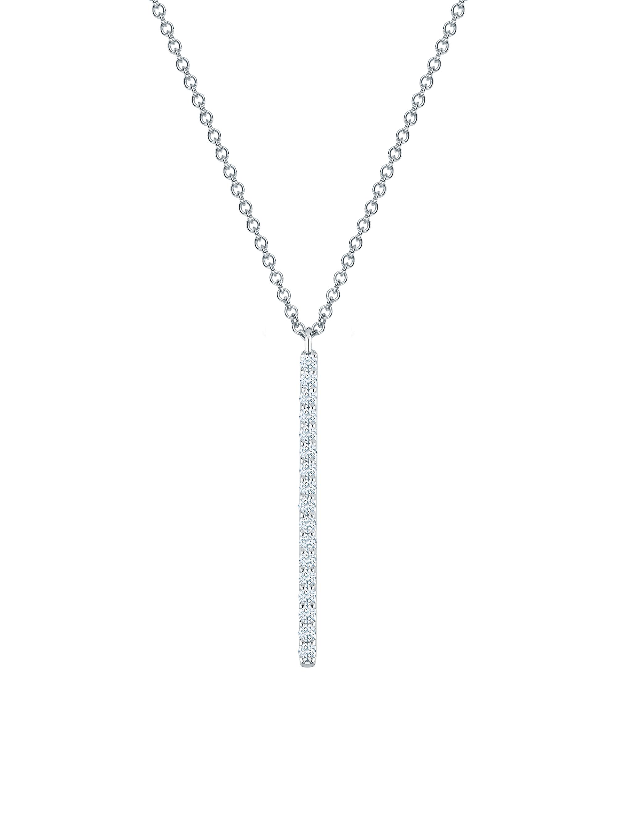 Birks Women's  Rosée Du Matin 18K White Gold & Diamond Vertical Bar Pendant Necklace - White Gold