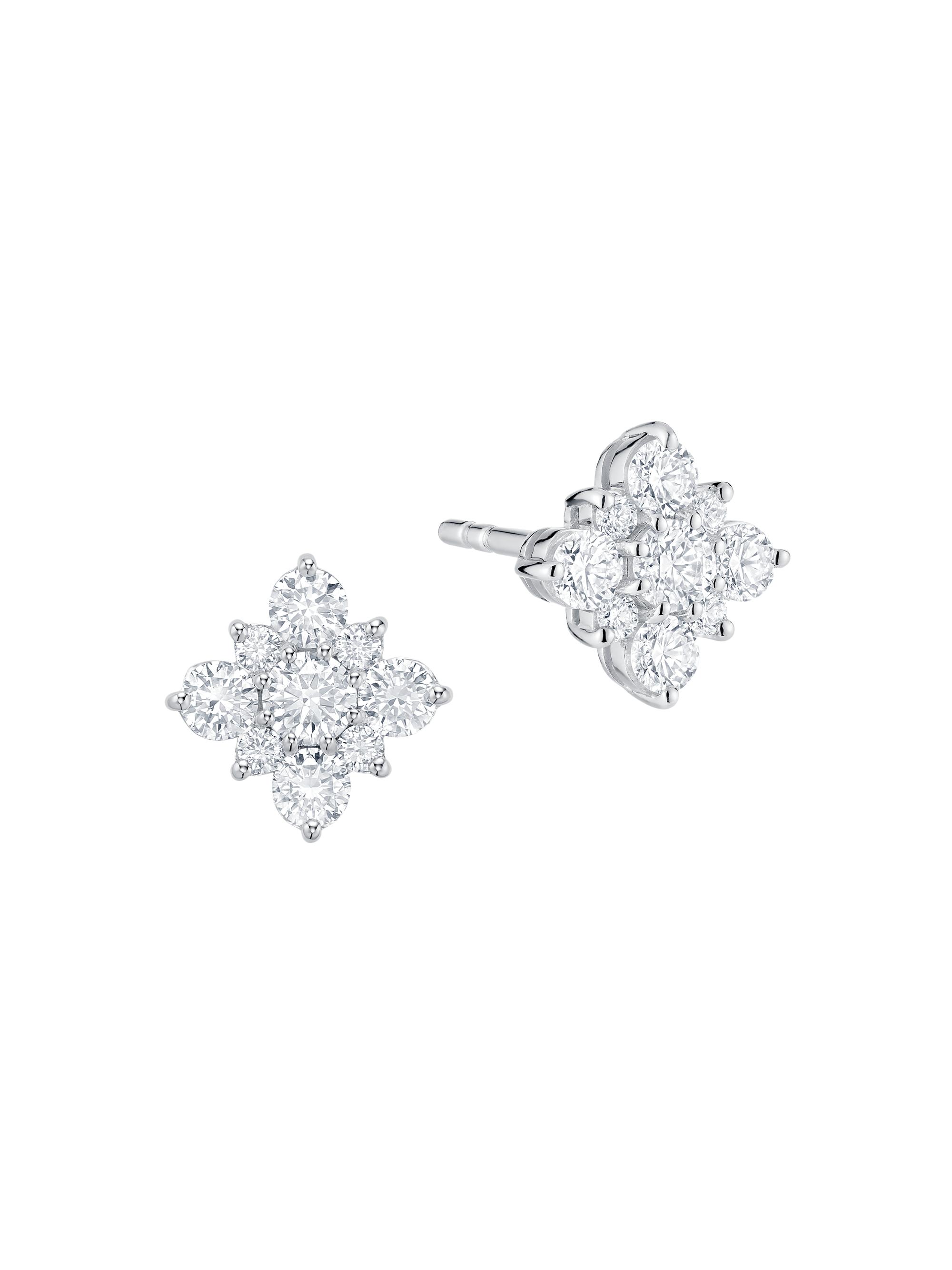 Birks Women's  Snowflake 18K White Gold & Diamond Stud Earrings - White Gold