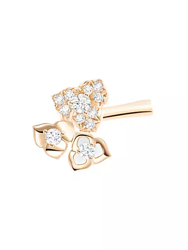 18K Rose Gold & Diamond Floral Ear Clip