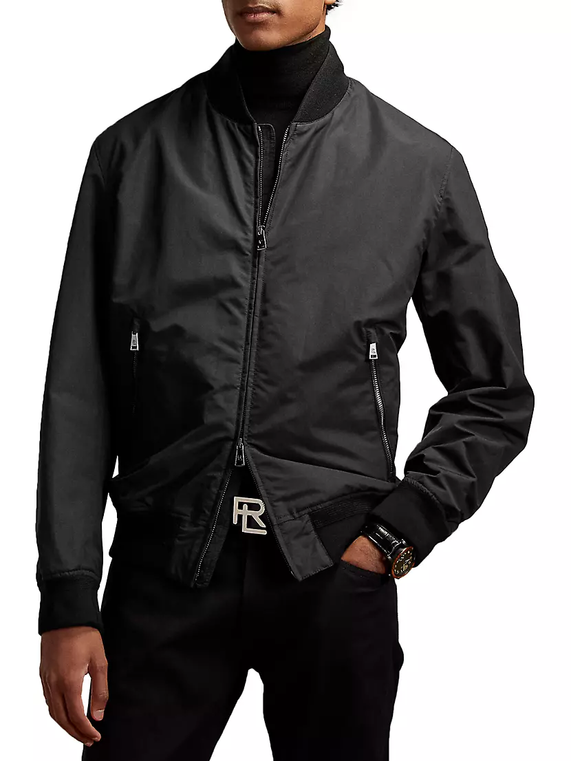 GP161060 men's black velvet varsity bomber jacket
