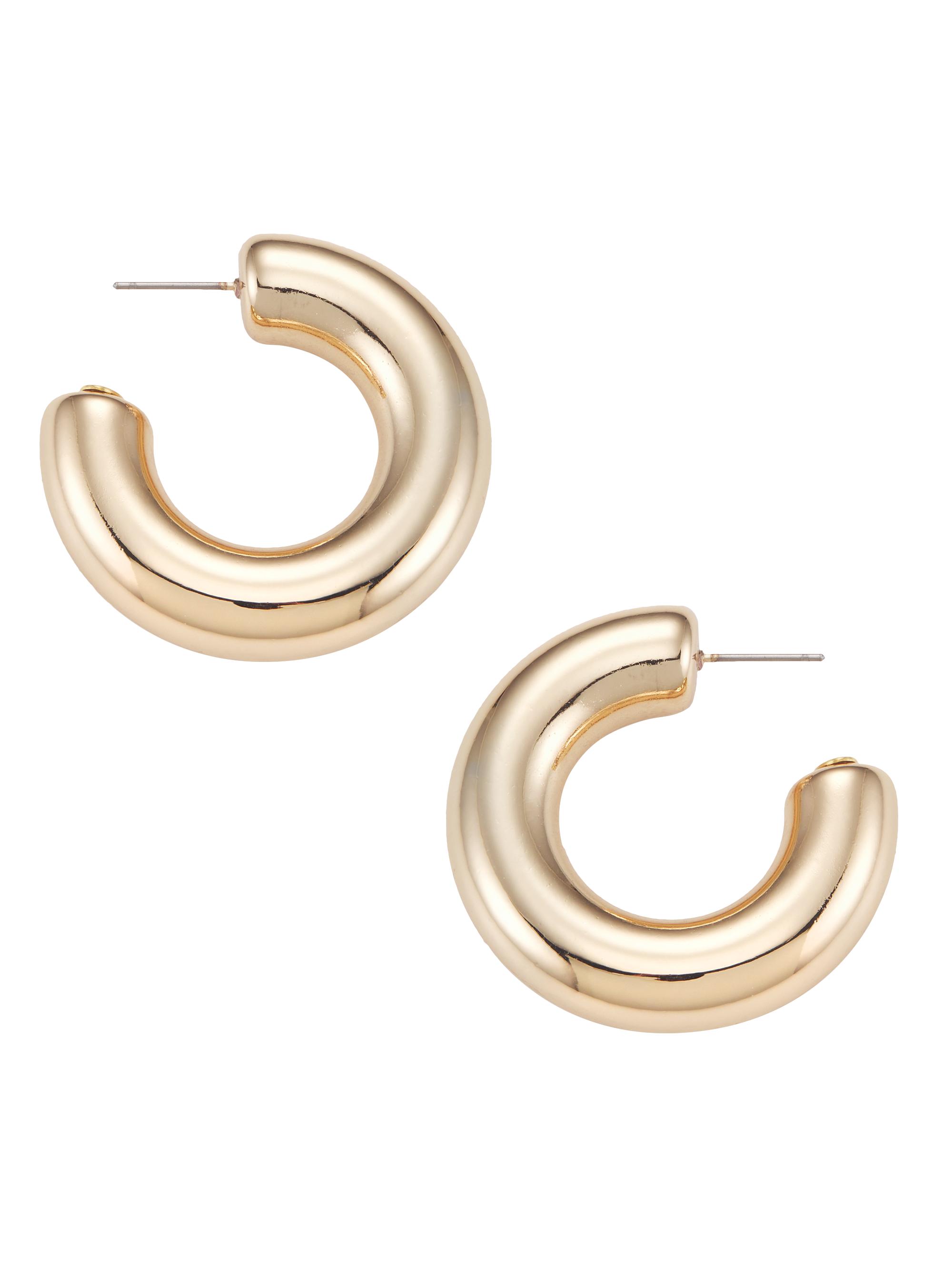 Kenneth Jay Lane Women's Polished Goldtone Tube Hoop Earrings - Gold