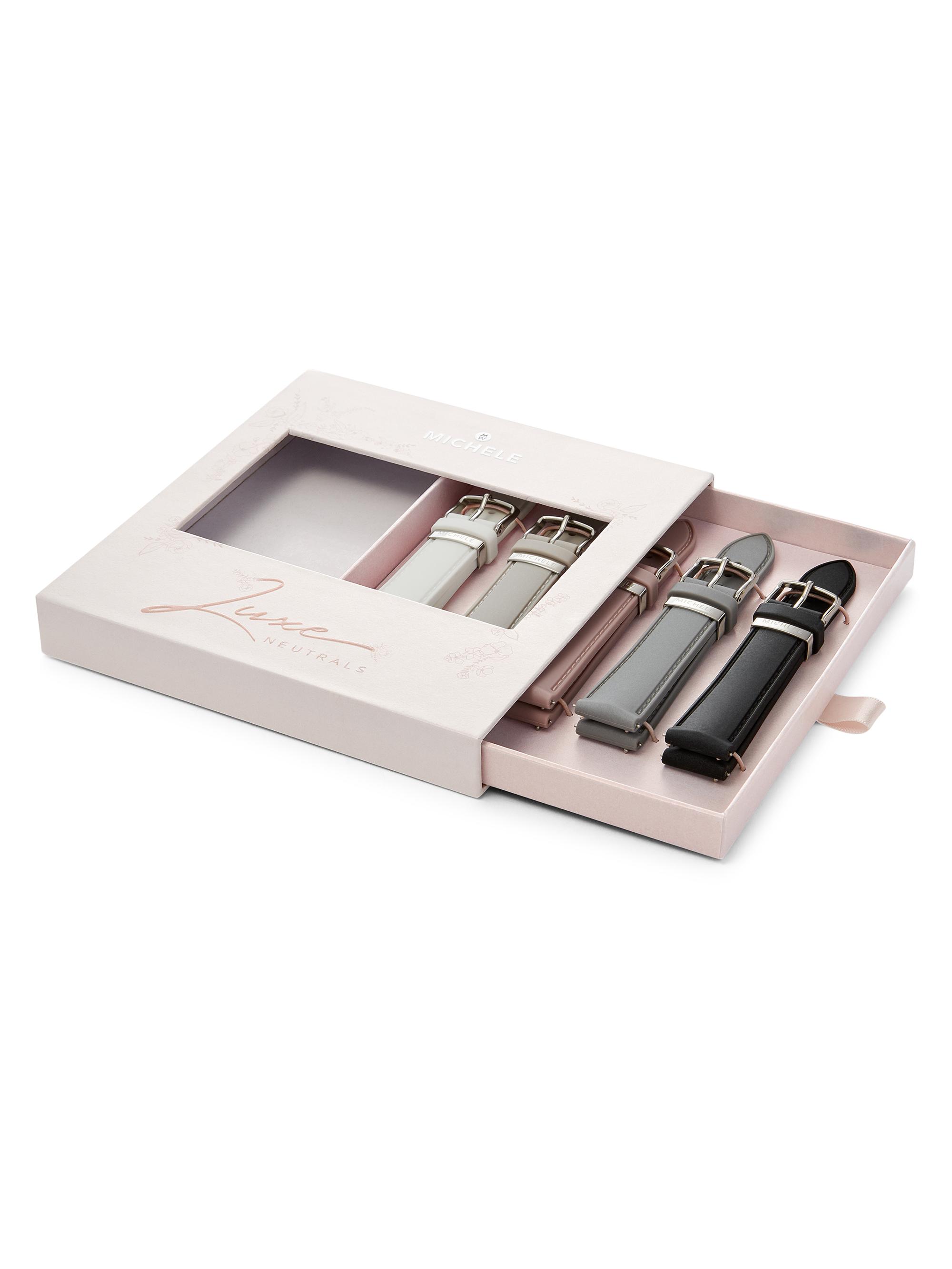Michele Luxe Neutrals Silicone Strap Set - White, Blue, Pink, Gray  MSRP $150 Michele Luxe Neutrals Interchangeable Silicone Strap Gift  main image 3