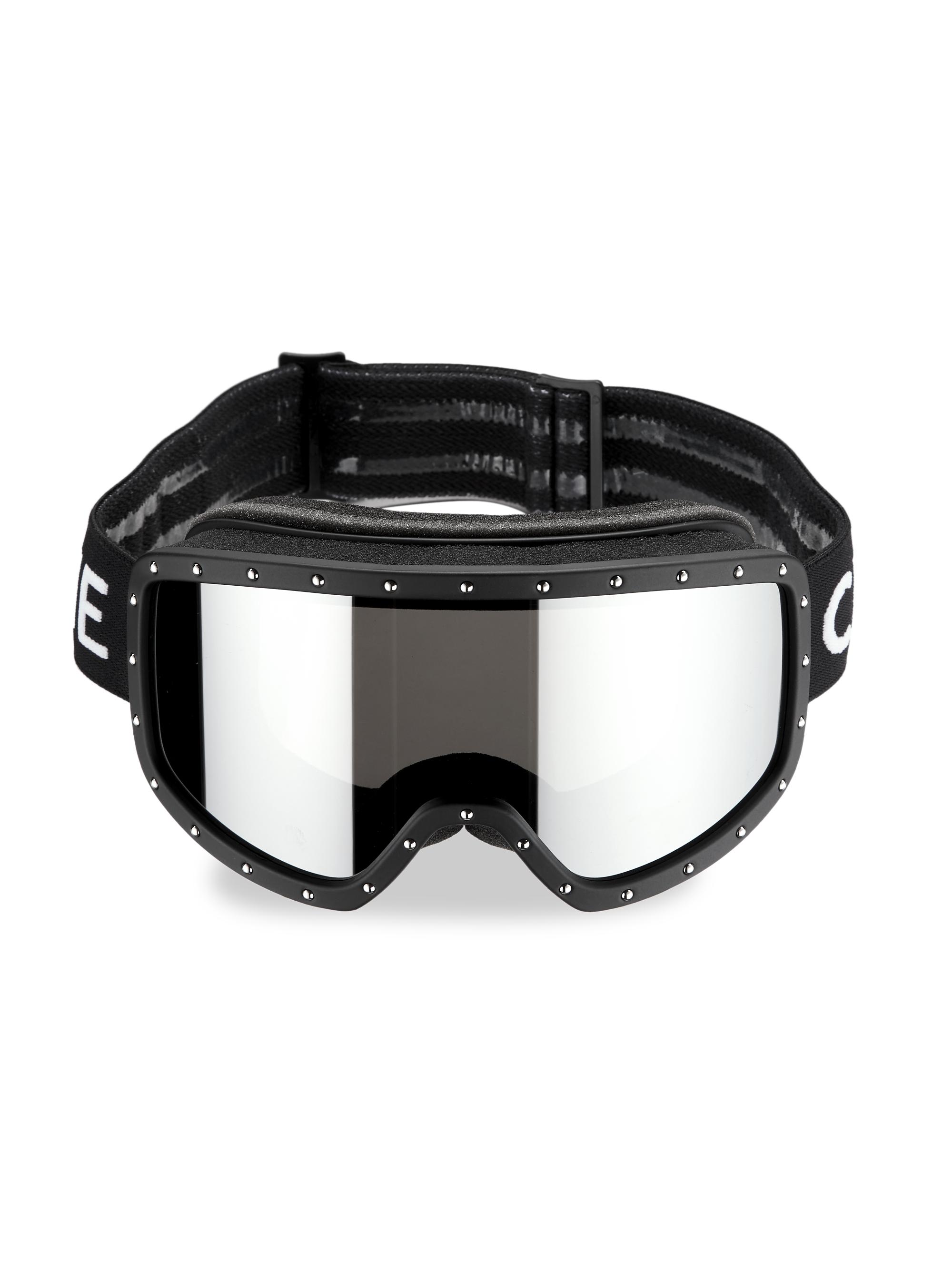CELINE Men's Mirrored Lens Ski Mask - Matte Black Smoke Mirror