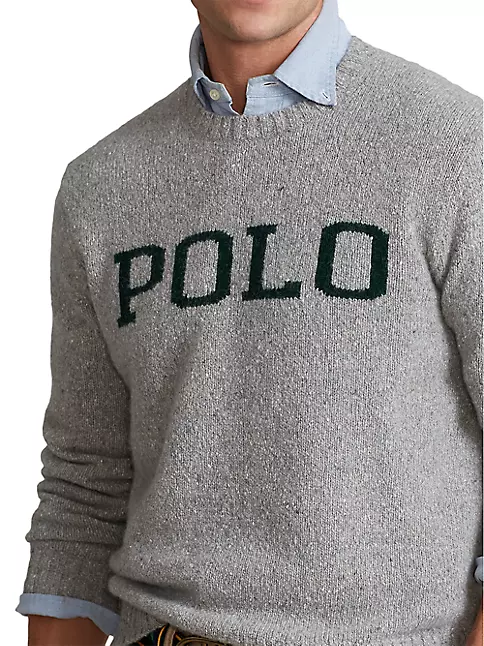 Polo Ralph Lauren Men's Speckled Wool-Blend Crewneck Sweater - Macy's