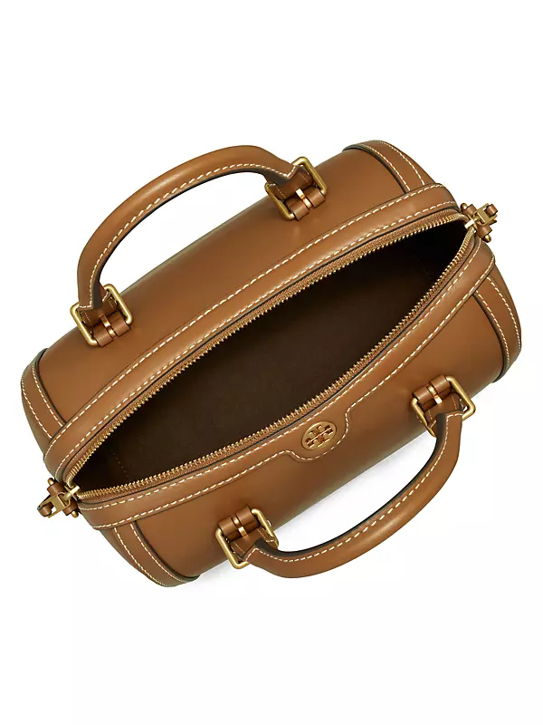 Tory Burch T Monogram Leather Barrel Color Block Shoulder Bag – BB