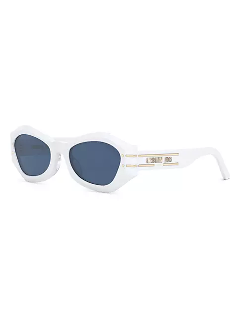 Dior DiorSignature B1U Cat Eye Sunglasses, 55mm - White/Blue