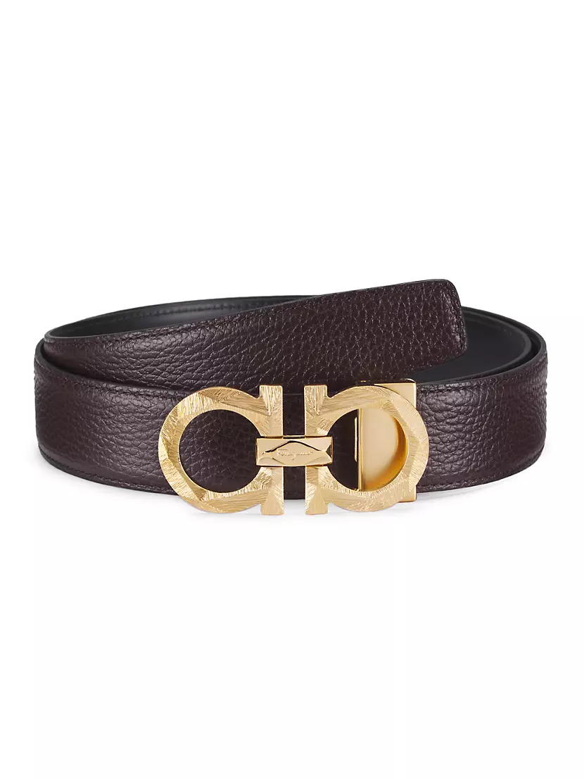 Reversible and adjustable Gancini belt - Belts - Leather Accessories - Men  - Salvatore Ferragamo CA