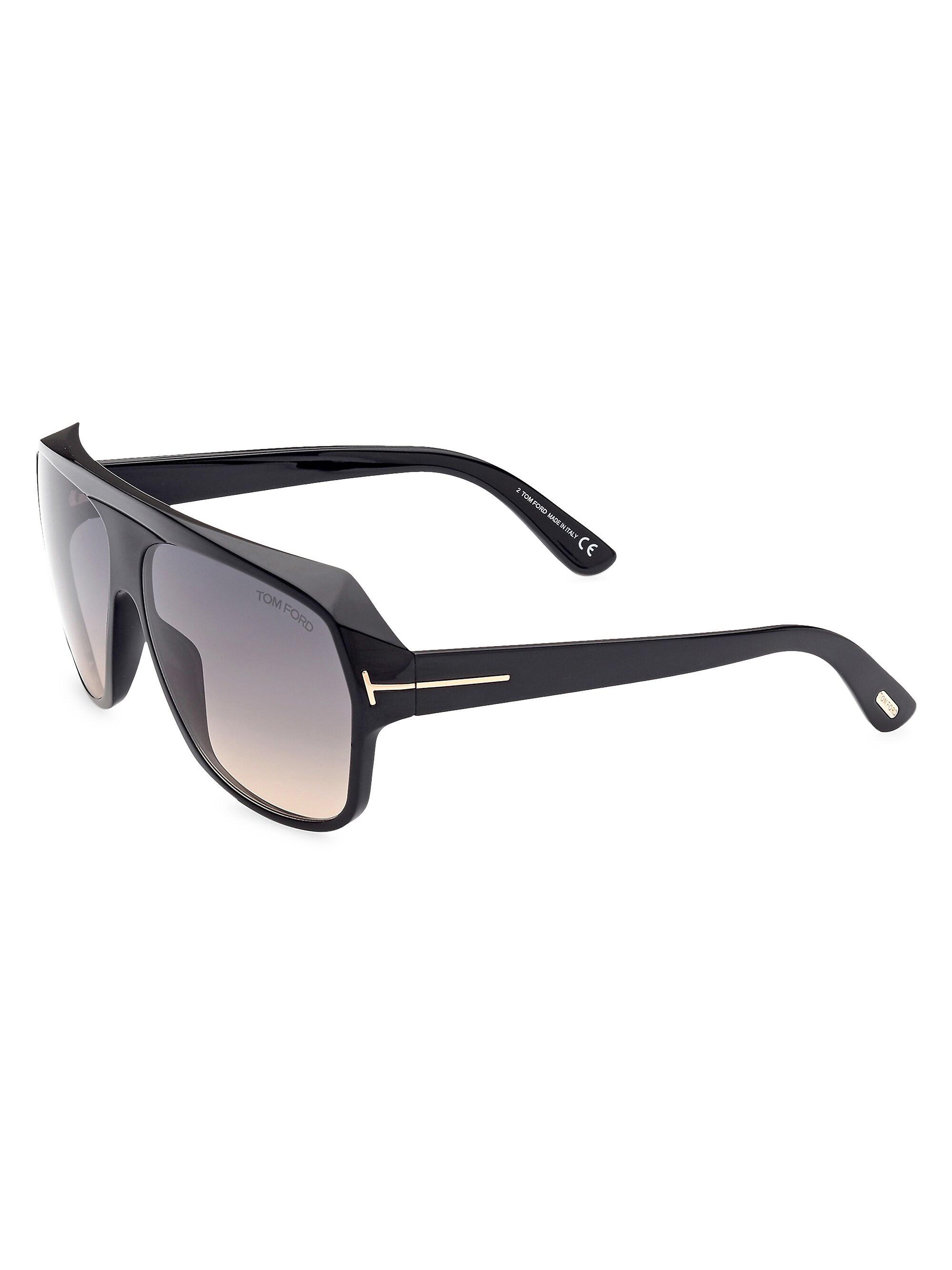TOM FORD Men's Hawkings-02 62MM Navigator Sunglasses - Shiny Black