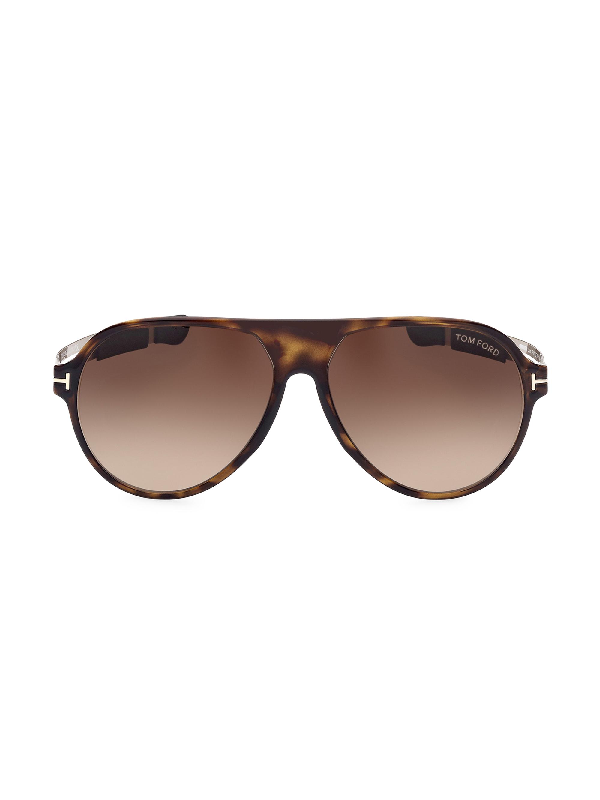 TOM FORD Men's Oscar 60MM Pilot Sunglasses - Havana