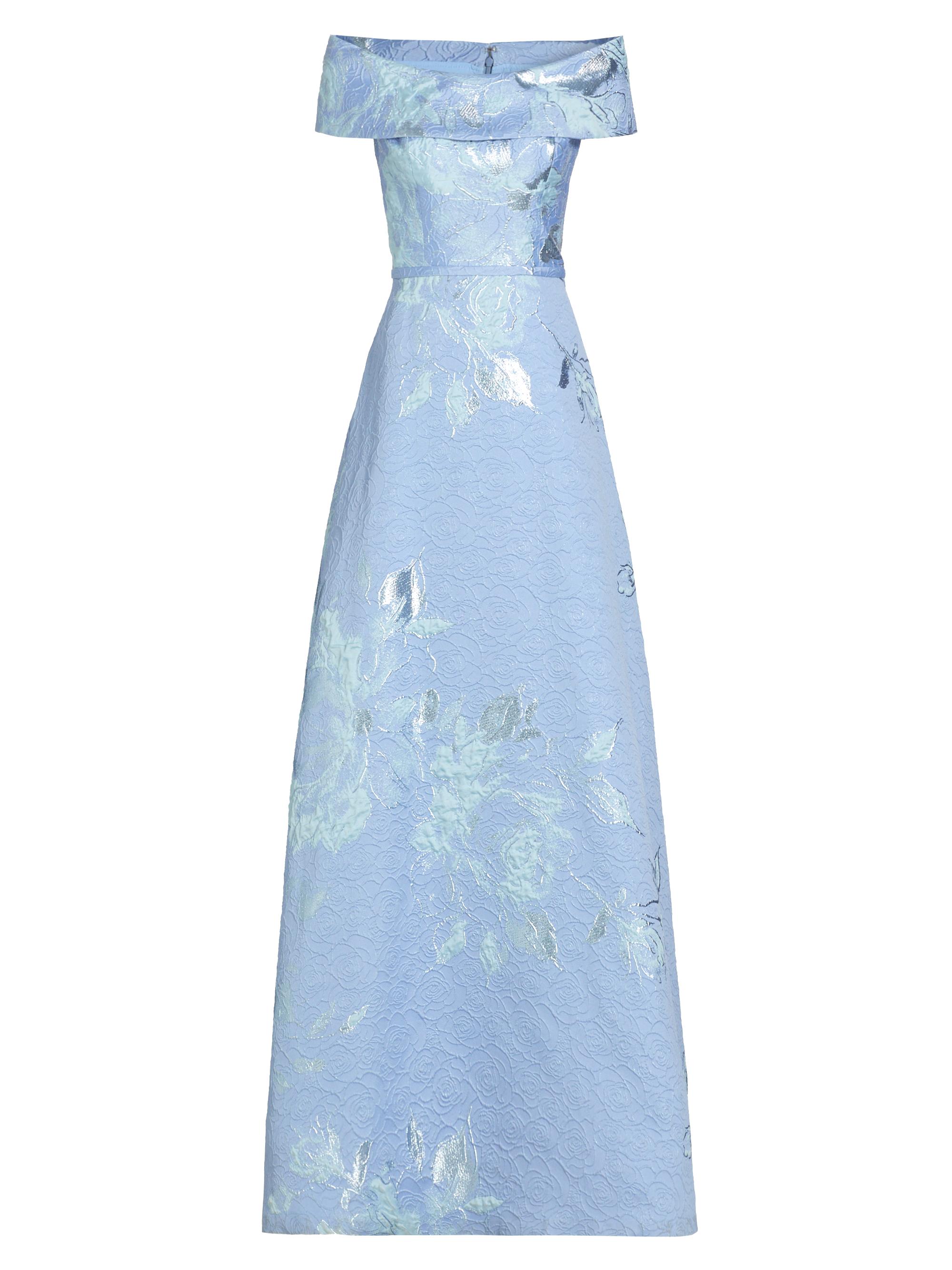 Teri Jon by Rickie Freeman Women's Floral Off-The-Shoulder Gown - Periwinkle