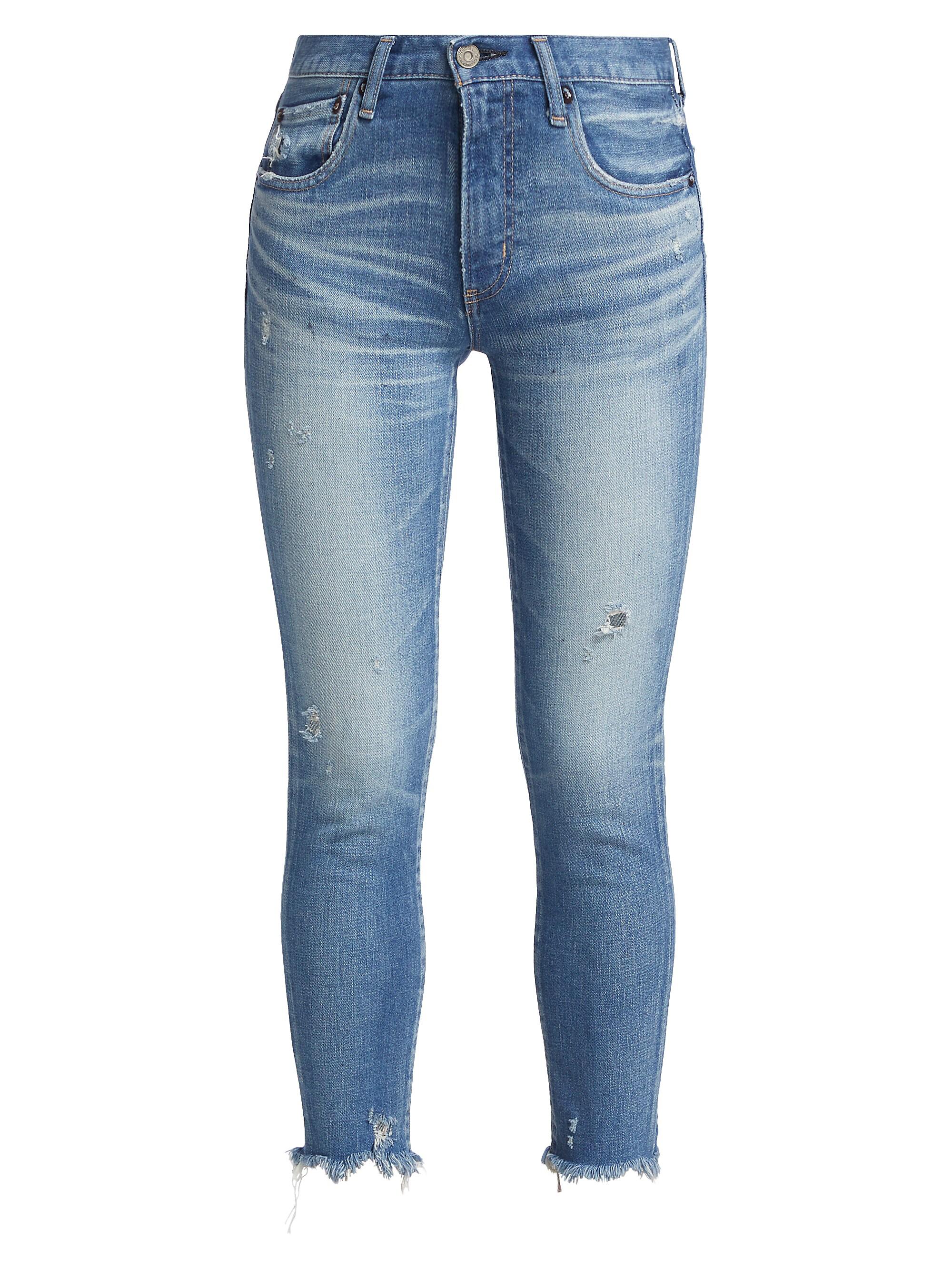 Moussy Vintage Women's Diana Distressed Stretch Skinny Jeans - Blue
