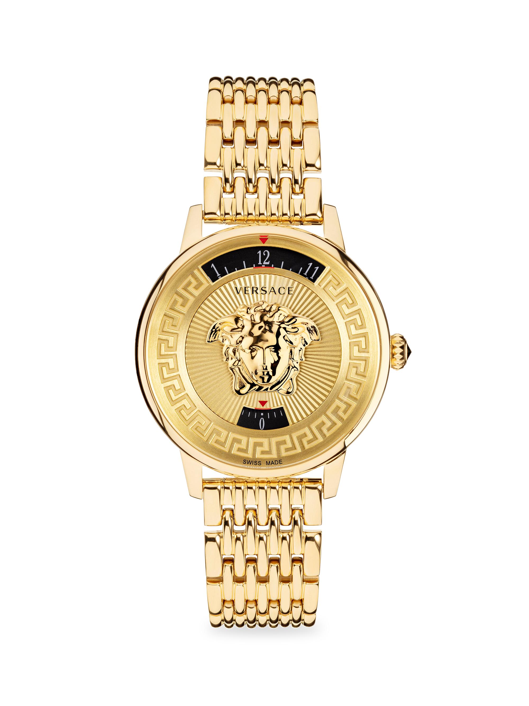 Versace Men's Medusa Icon IP Yellow Gold Bracelet Watch - Gold