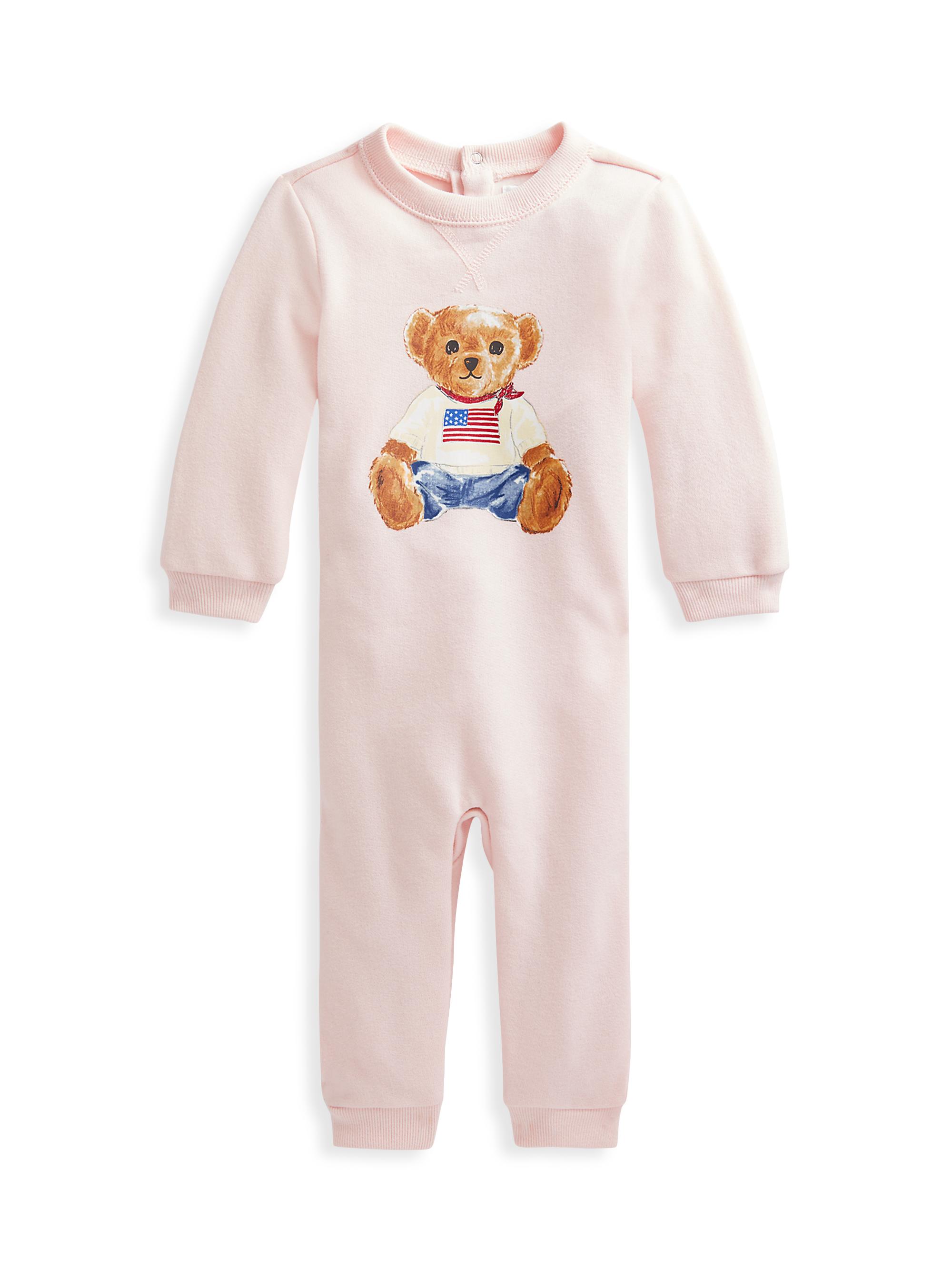 Polo Ralph Lauren Baby Boy's Polo Bear Fleece Coveralls - Pink 9 Months