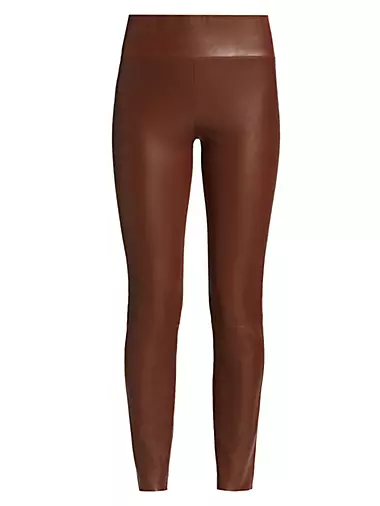 Coated Leggings - Dark brown - Ladies