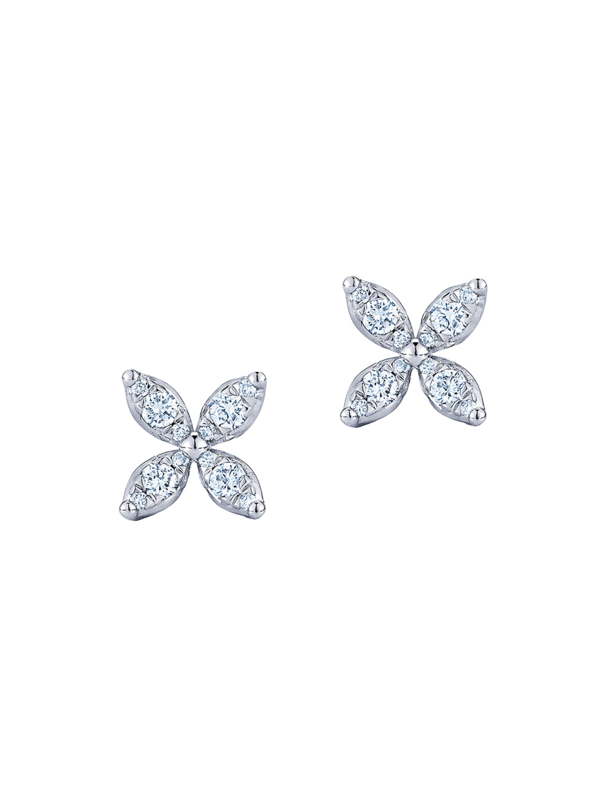 Kwiat Women's Sunburst 18K White Gold & Diamond Stud Earrings - White Gold