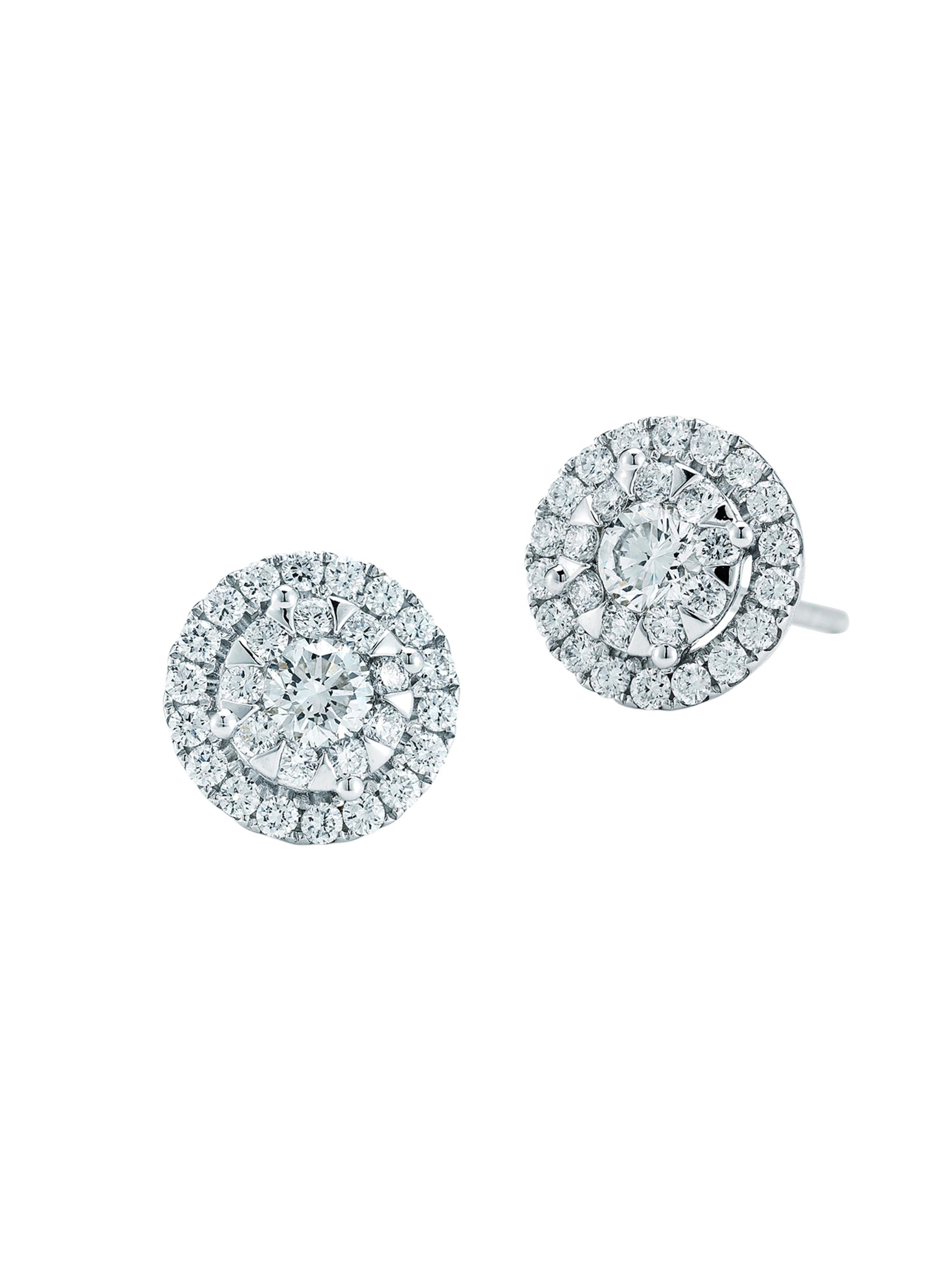 Kwiat Women's Sunburst 18K White Gold & Diamond Stud Earrings - White Gold
