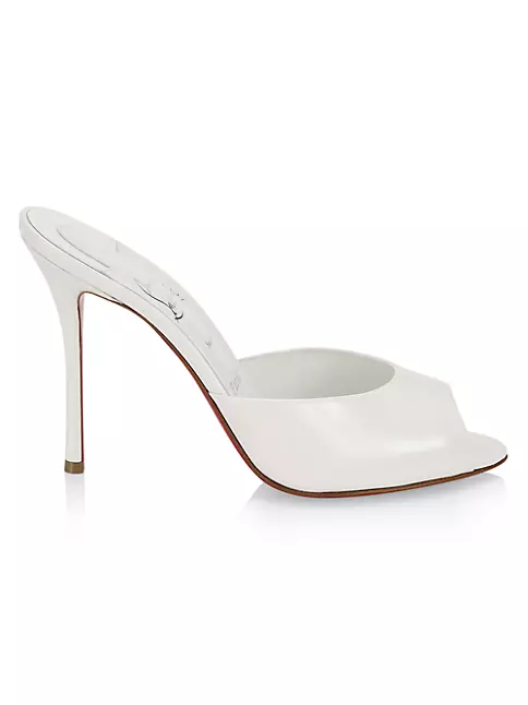 Christian Louboutin Women's Bridal Me Dolly Patent Leather Mules - White - 9.5