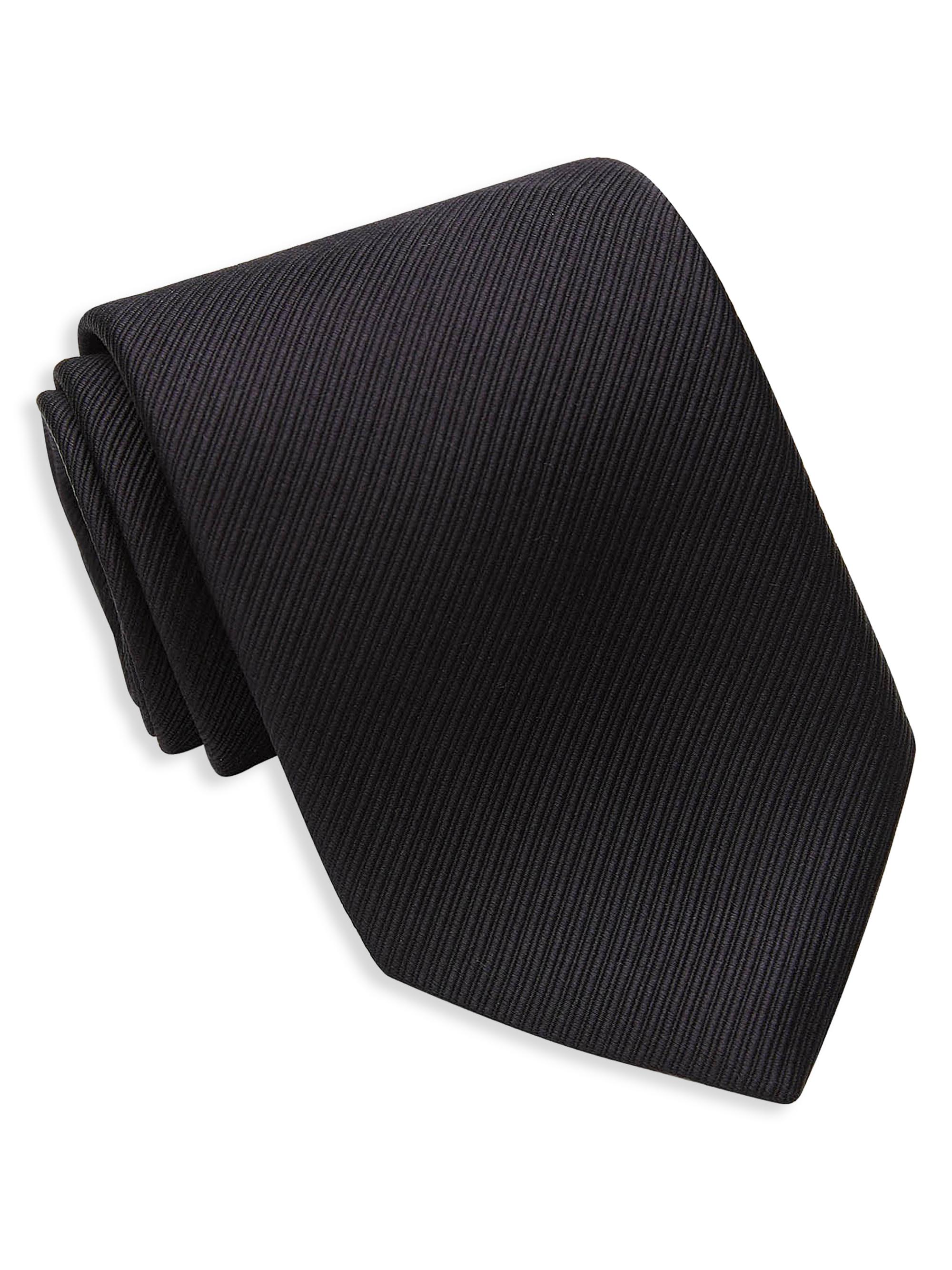 David Donahue Men's Classic Silk Tie - Black