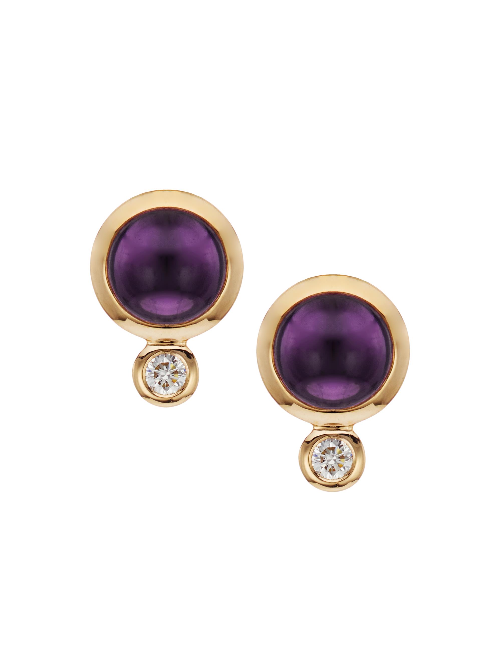 Tamara Comolli Women's Bouton 18K Rose Gold, Amethyst & Diamond Stud Earrings - Amethyst