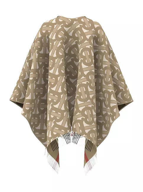 Louis Vuitton MONOGRAM Monogram Wool Cashmere Blended Fabrics Logo Ponchos  & Capes