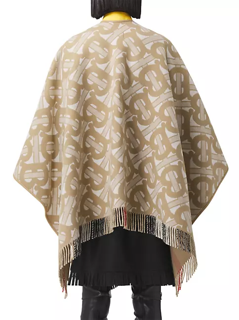 Louis Vuitton Monogram Wrap Peacoat in Wool and Silk with Monogram Detail, Brown, 42
