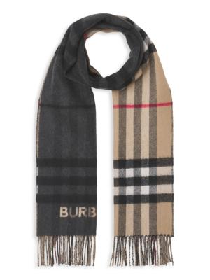 Lanvin logo-tag cashmere scarf - Grey