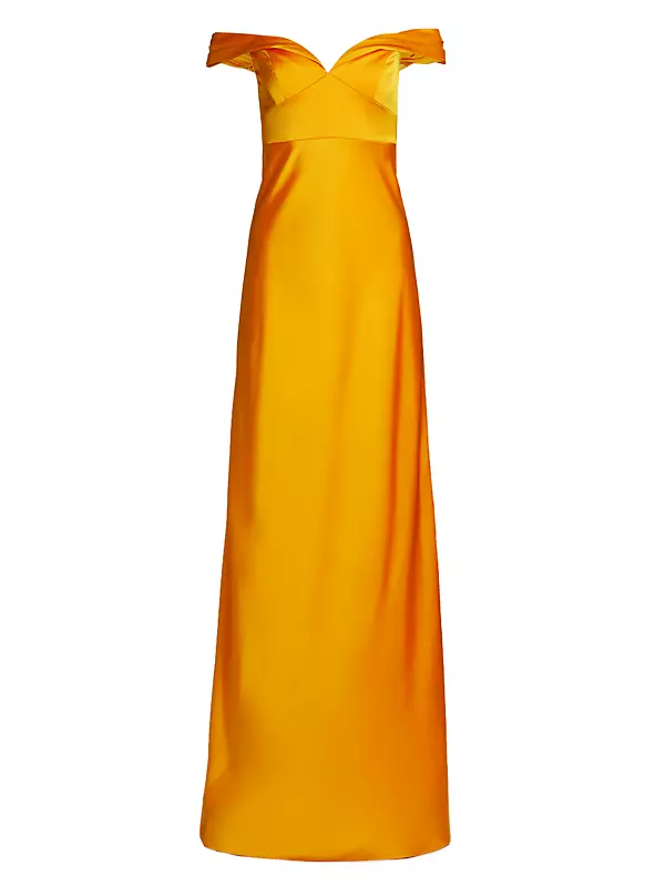 Arya Satin Off-The-Shoulder Gown
