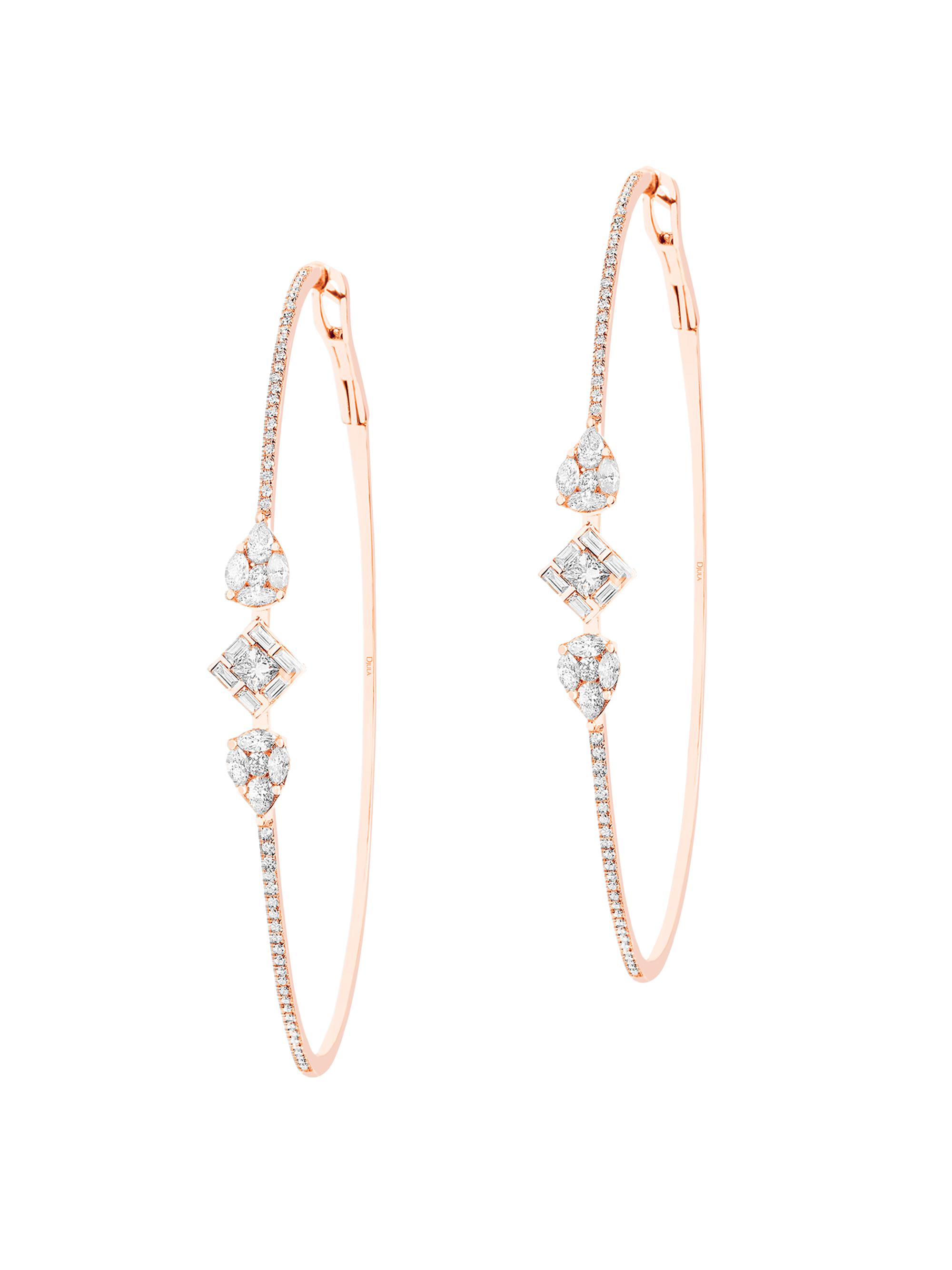 Djula Women's Delicatesse 18K Rose Gold & Diamond Hoop Earrings - Pink Gold
