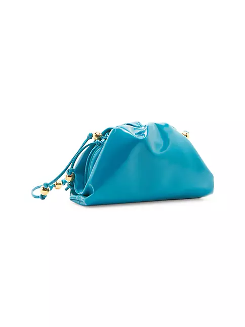 Bottega Veneta Chain Pouch Handbag in Turquoise Leather