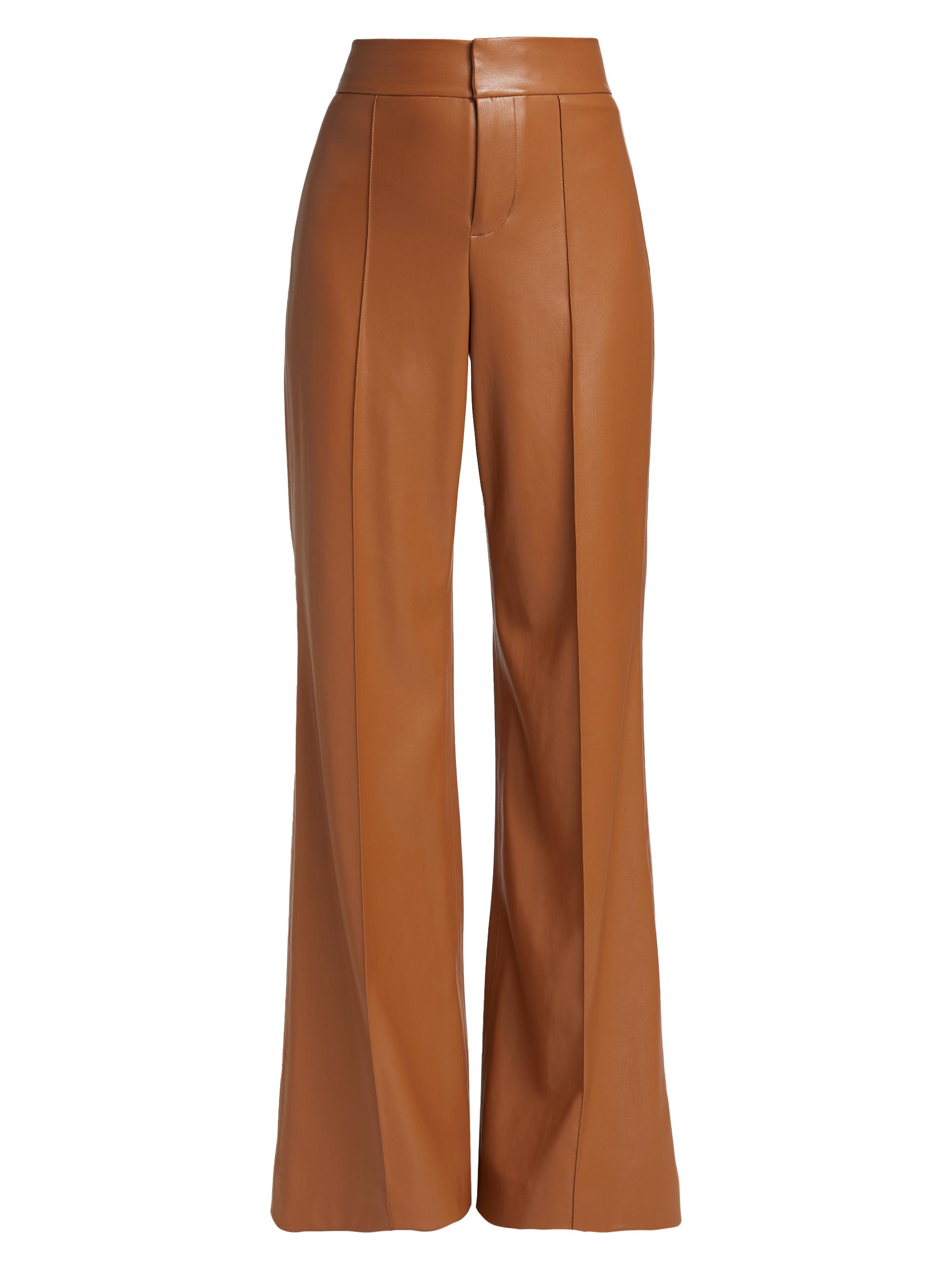 ALICE + OLIVIA Women's Dylan Wide-Leg Vegan Leather Pants - Camel