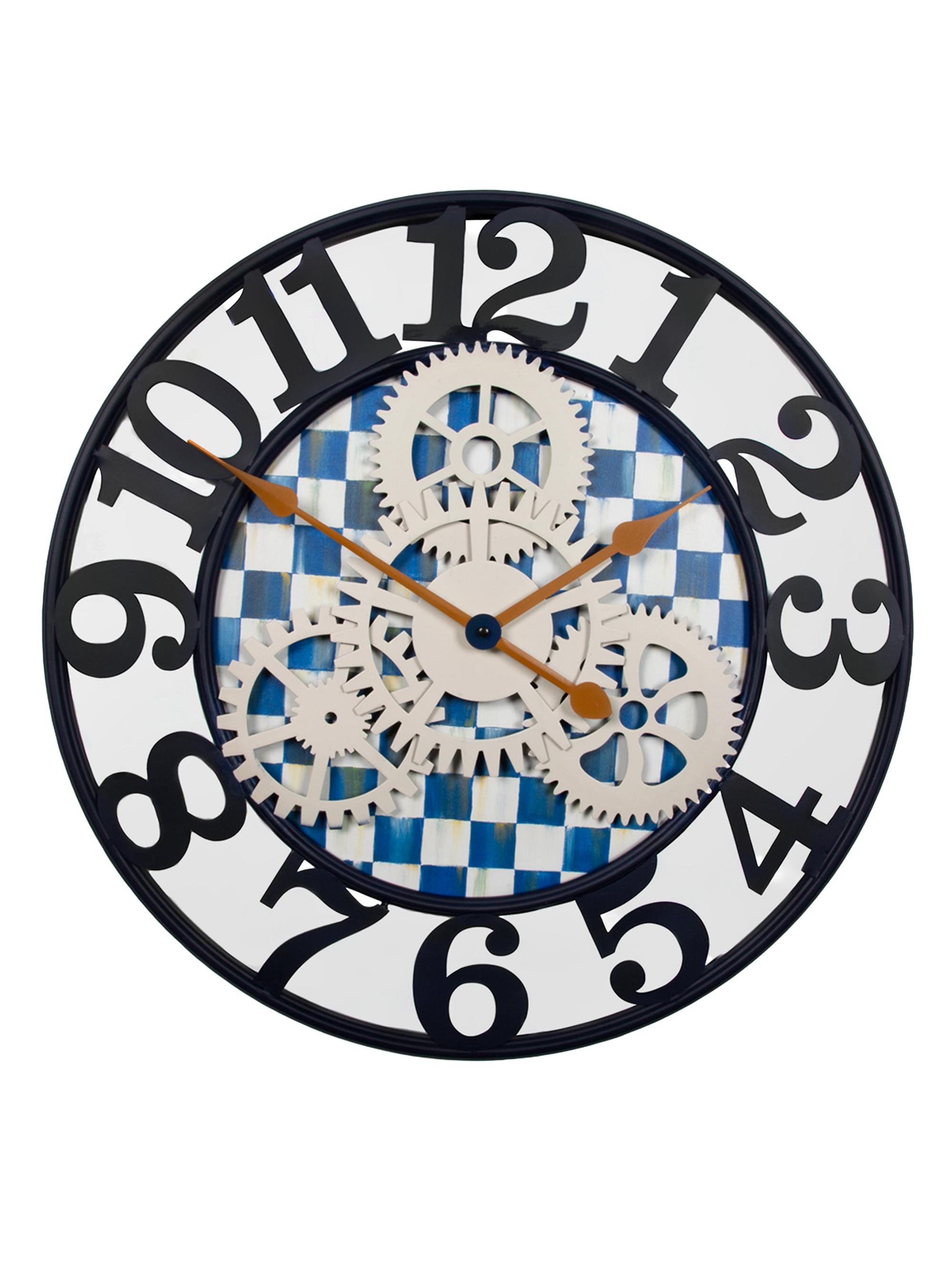 MacKenzie-Childs Small Royal Check Farmhouse Wall Clock