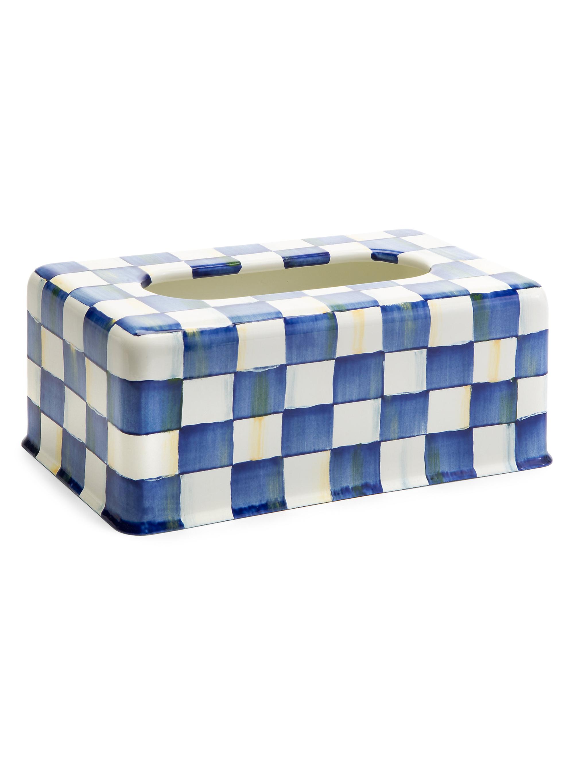MacKenzie-Childs Royal Check Enamel Standard Tissue Box Cover