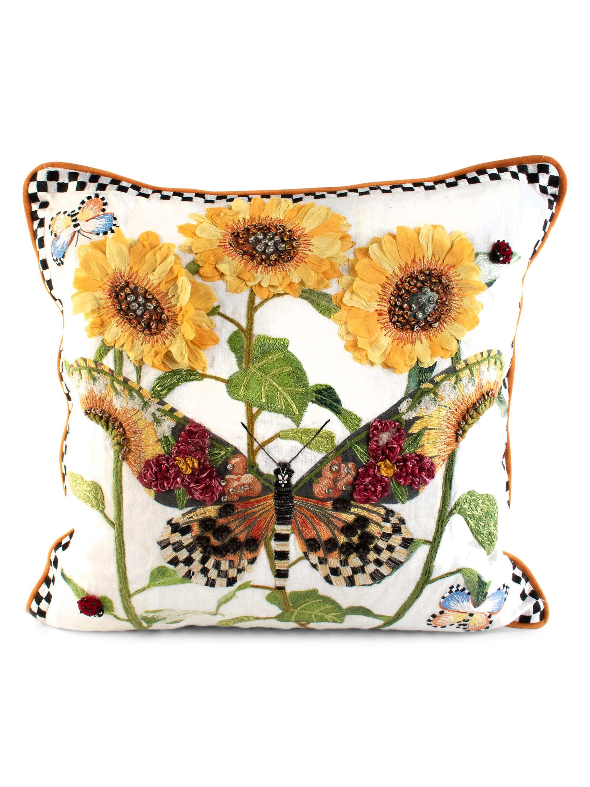 MacKenzie-Childs Monarch Butterfly Square Pillow
