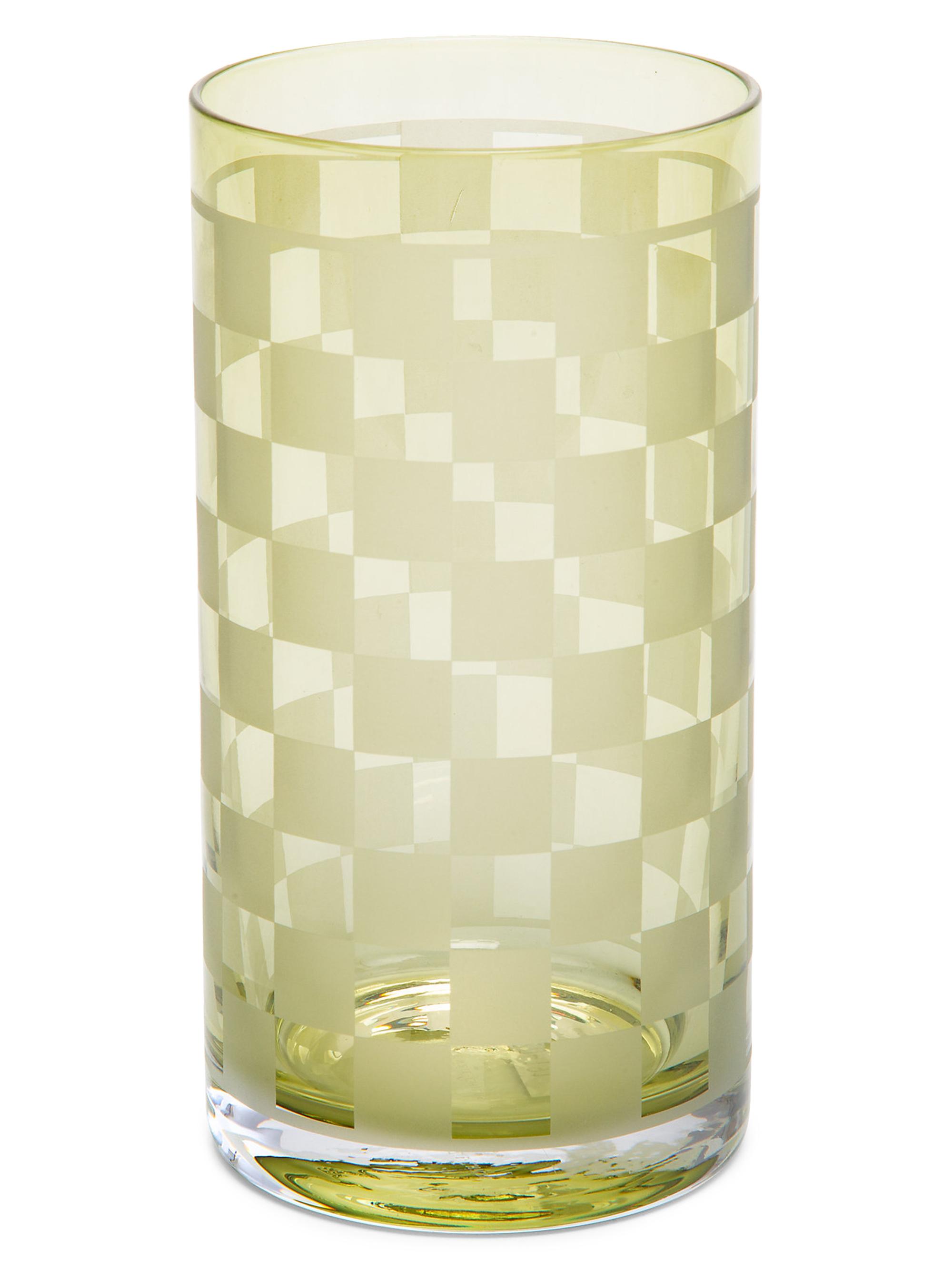 MacKenzie-Childs Dashing 4-Piece Checked Glass Set - Green