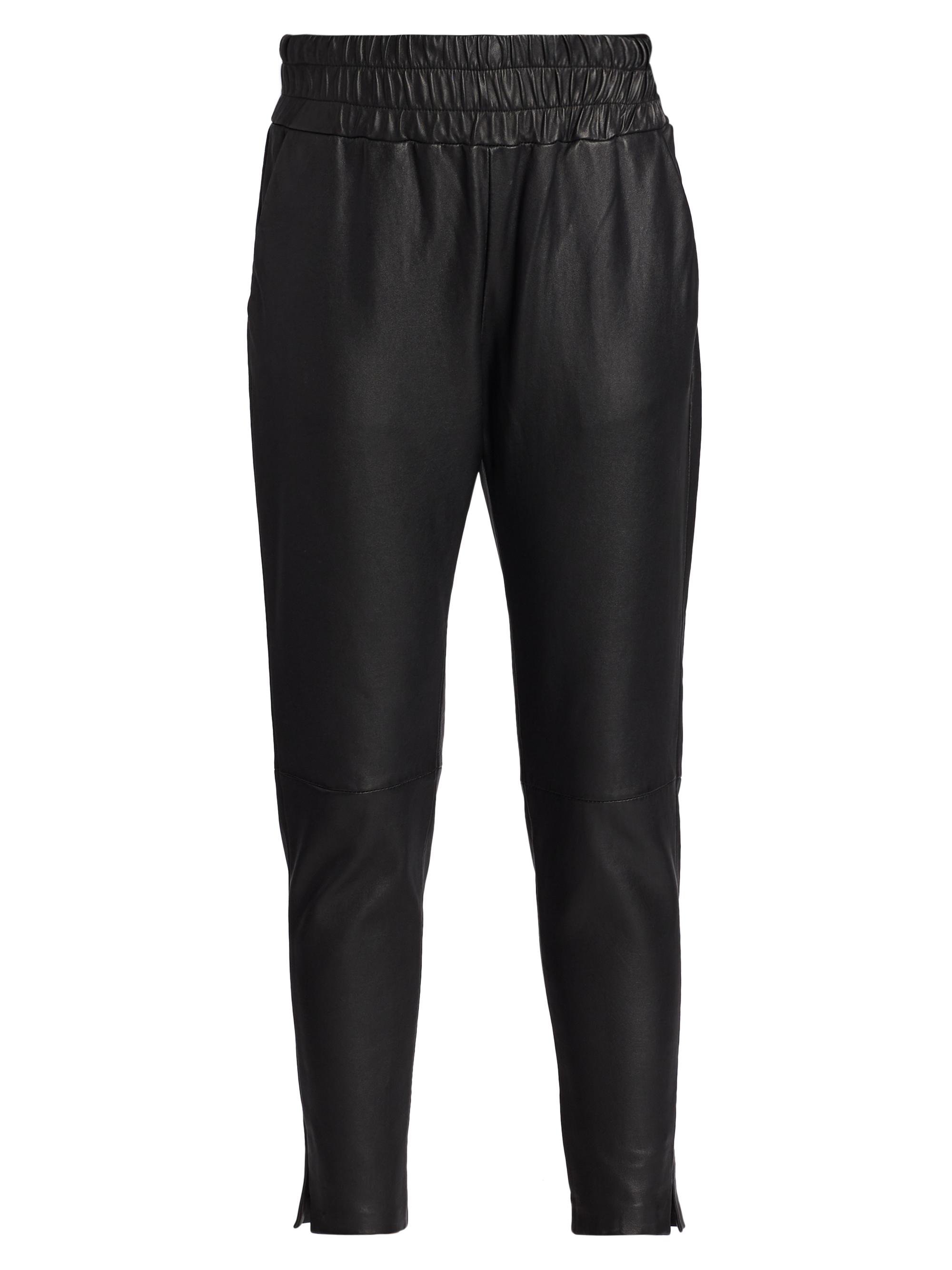 Lamarque Women's Nineta Leather Joggers - Black