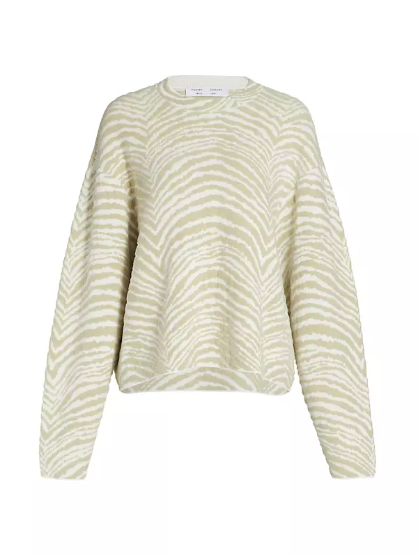 Animal-Jacquard Cotton-Blend Sweater