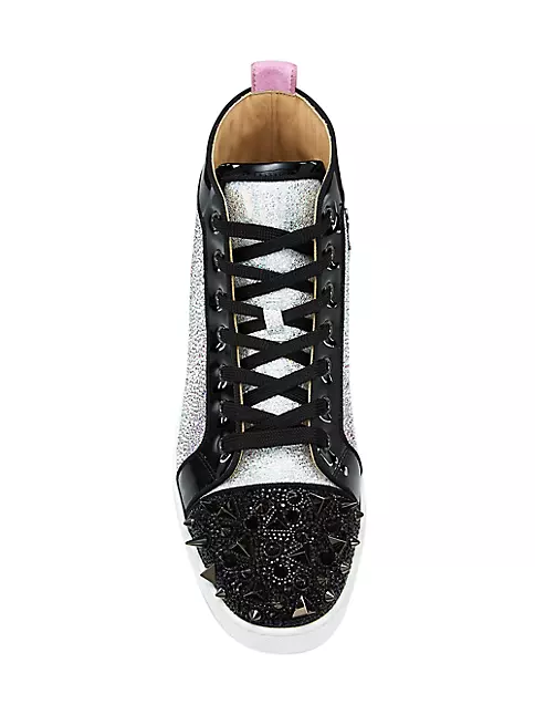Louis Strass - Sneakers - Suede calf and strass - Black - Christian  Louboutin
