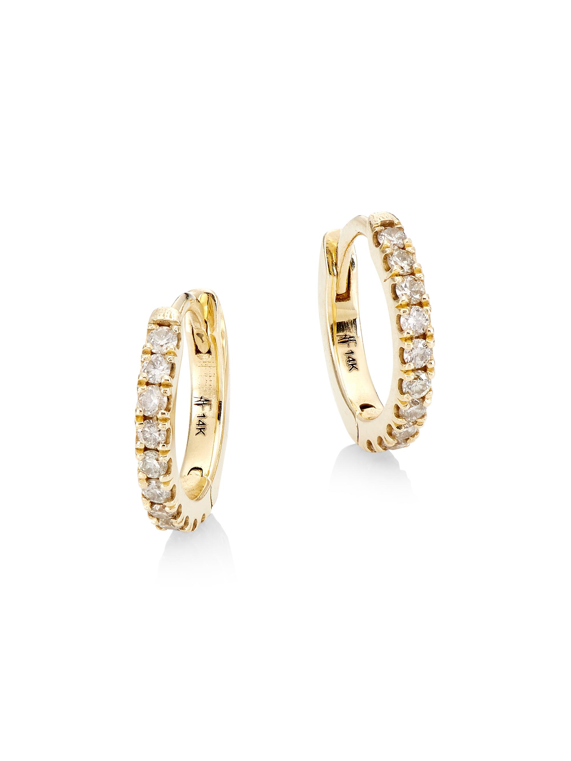 Andrea Fohrman Women's Kat 14K Gold & Diamond Pavé Huggie Hoops - Gold