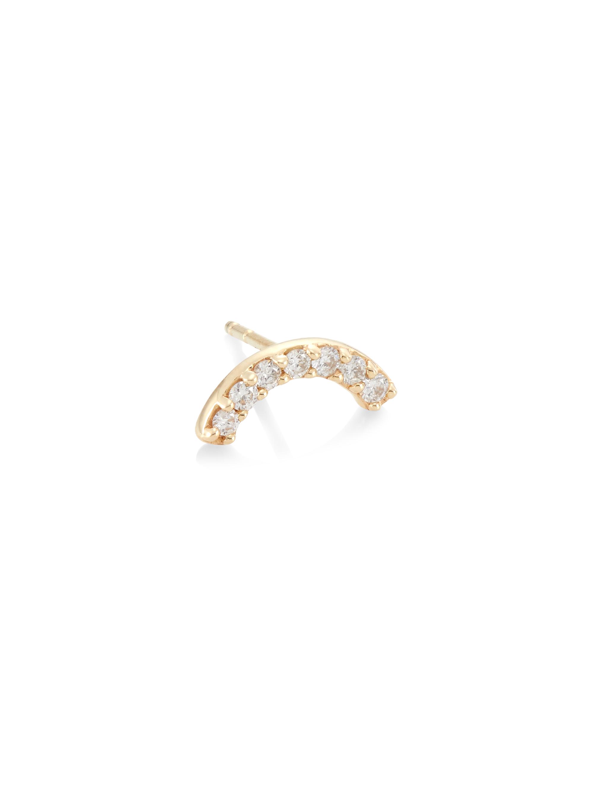 Andrea Fohrman Women's 14K Yellow Gold & Diamond Rainbow Stud Earring - Gold