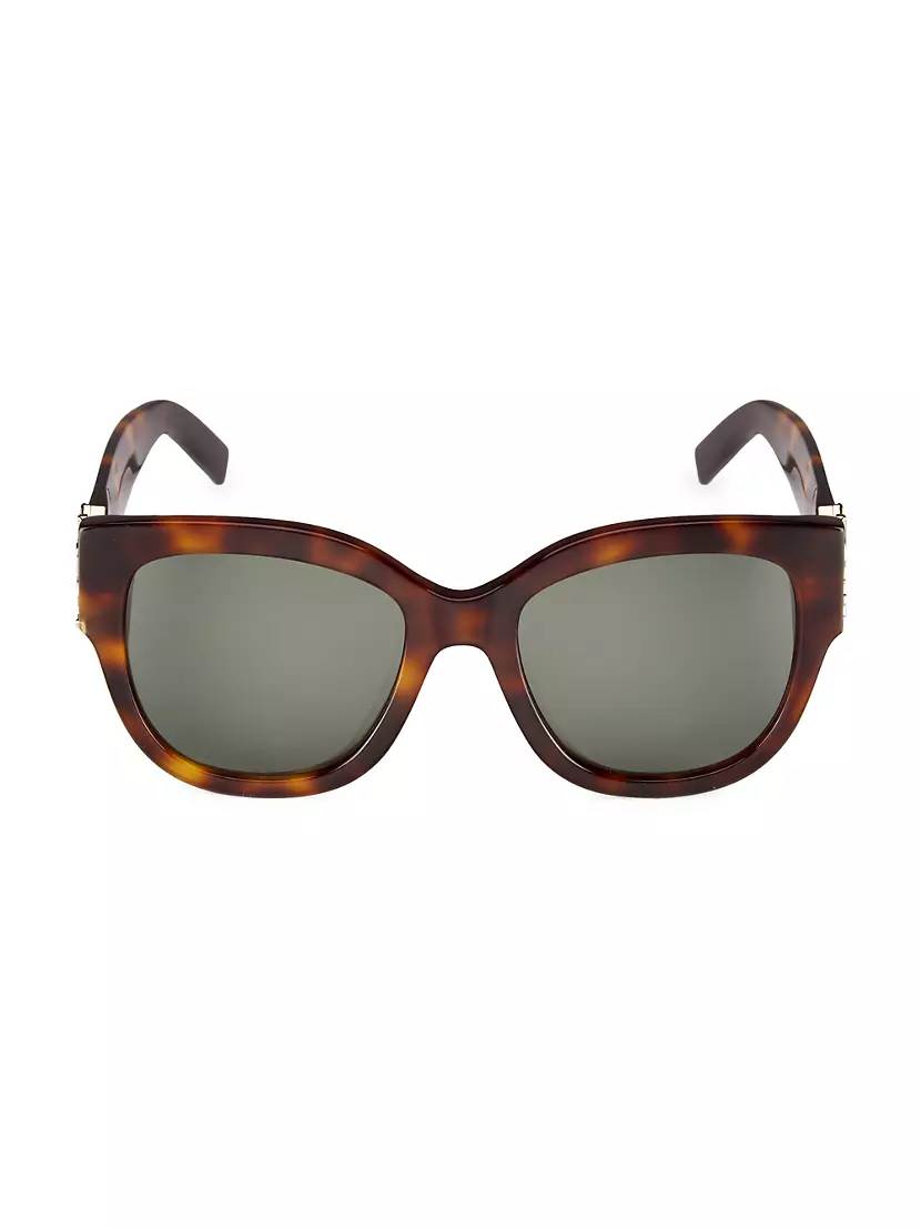 SAINT LAURENT YSL-Monogram Cat-Eye Acetate Sunglasses