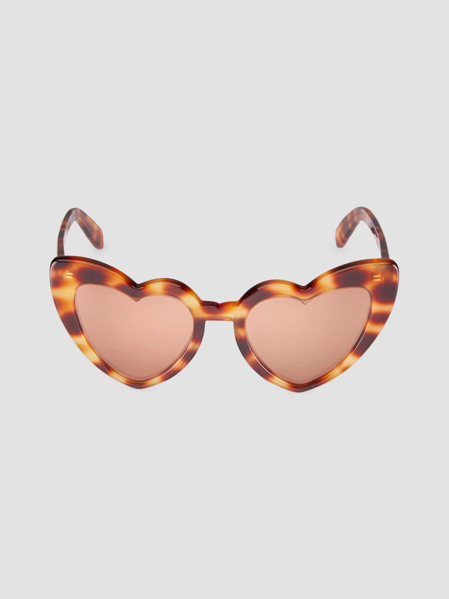 Saint Laurent LouLou Heart Sunglasses Tortoiseshell Cat Eye acetate New in case Saint Laurent LouLou 54MM Heart Sunglasses | Saks Fifth Avenue main image 4