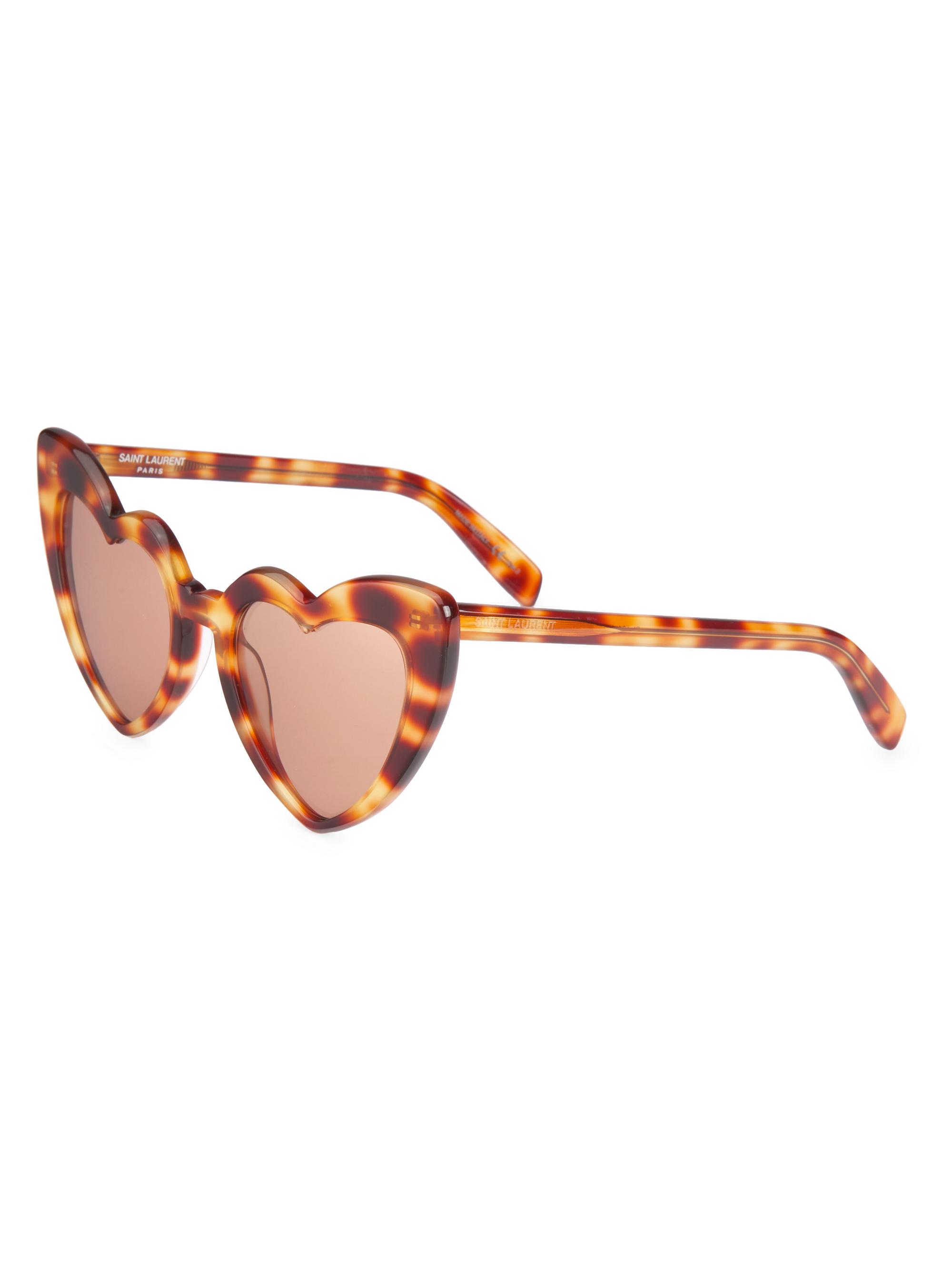 SAINT LAURENT 54MM Heart Shape Cat Eye Tortoise Sunglasses in HAVANA, NEW Saint Laurent 54MM Cat Eye Sunglasses on SALE | Saks OFF 5TH main image 2