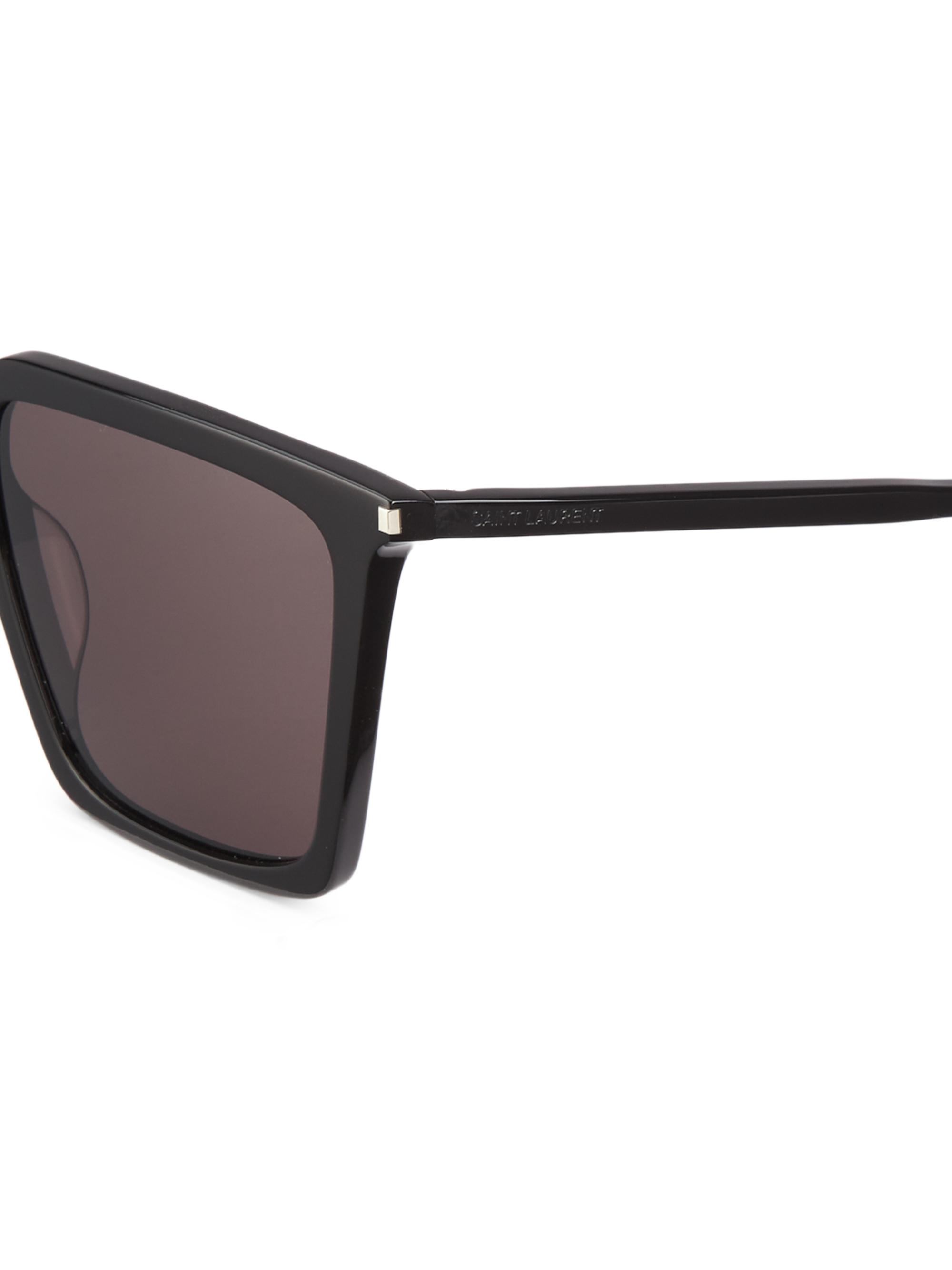 Saint Laurent 3L black square sunglasses with silver corner accents Sunglasses Saint Laurent Corner Angle SL 623 Frame color Black main image 3