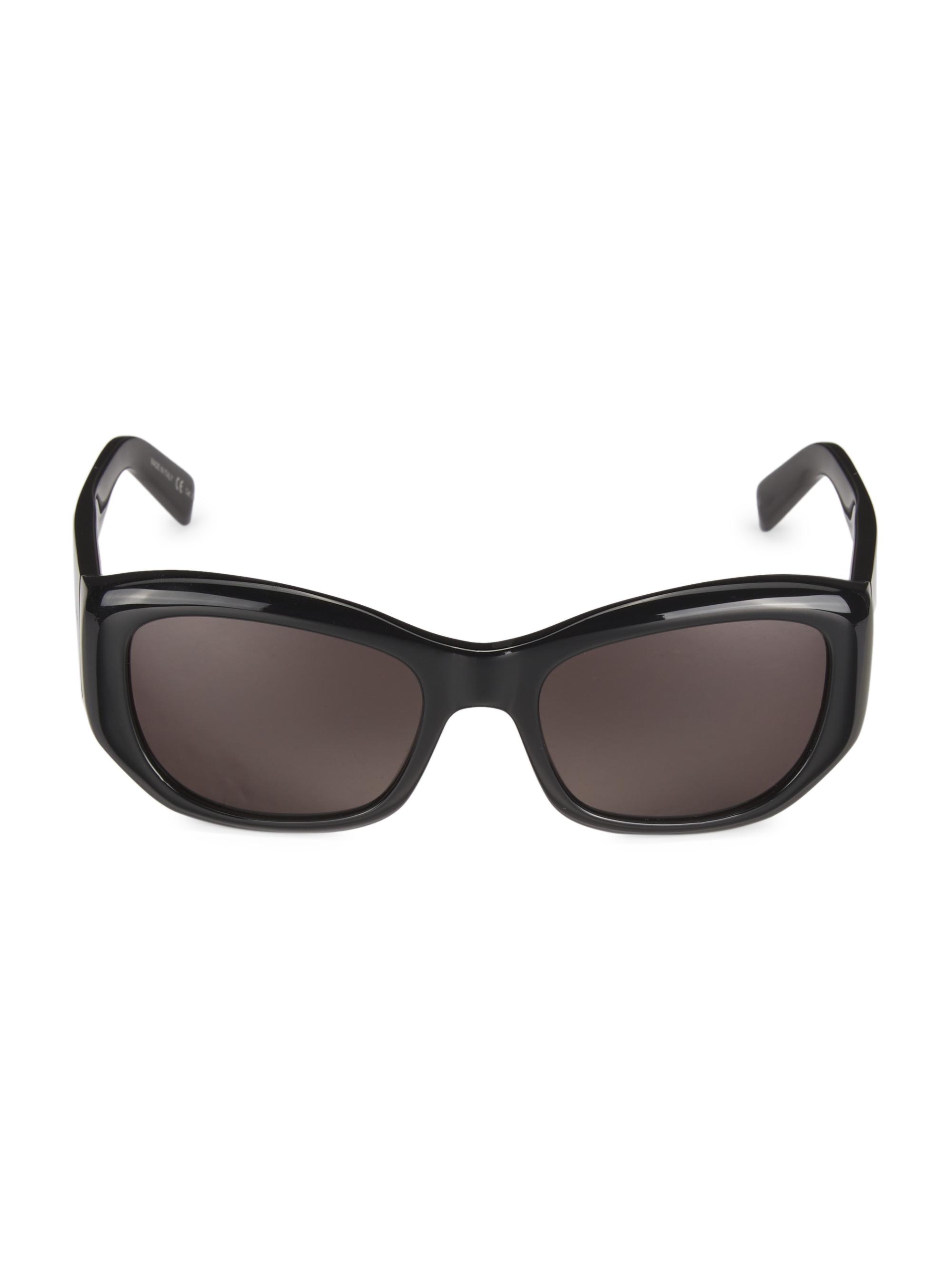 Saint Laurent Women's Feminine Fashion Icons 55MM Cat-Eye Sunglasses - Shiny Black