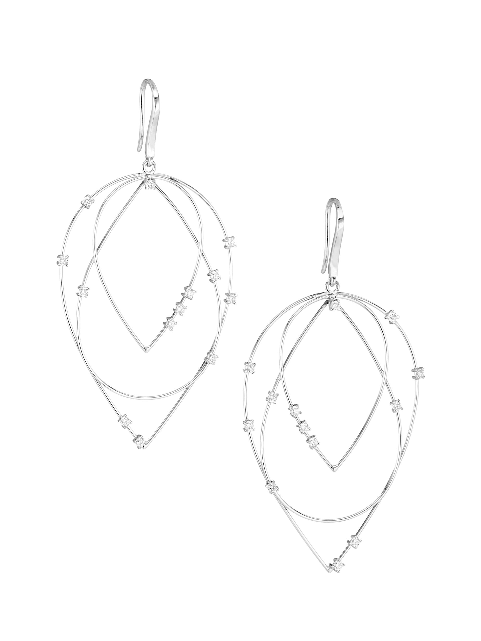 Lana Women's 14K White Gold & Diamond 3-Tier Drop Earrings - White Gold
